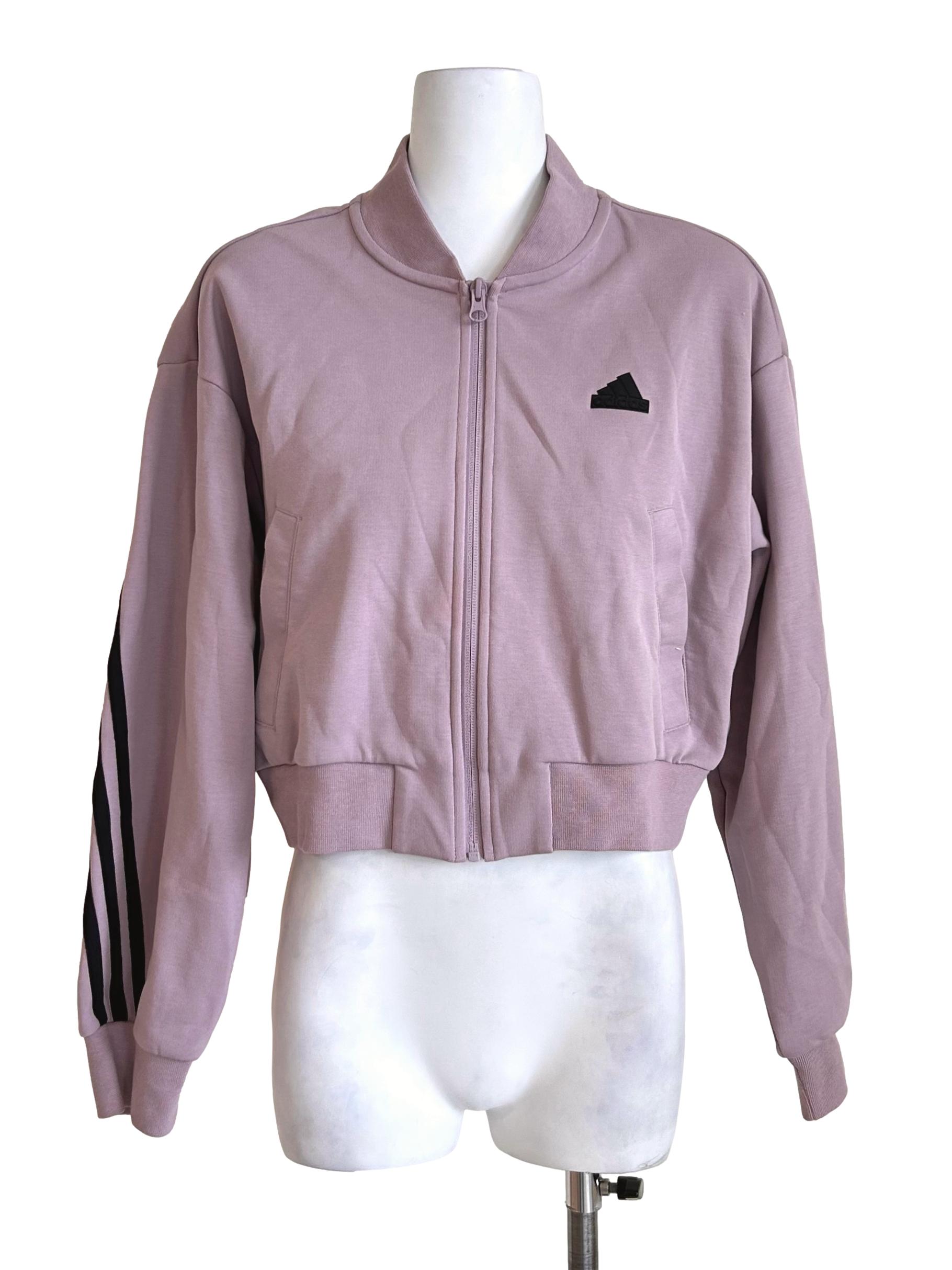 Lilac Purple Adidas Crop Track Jacket