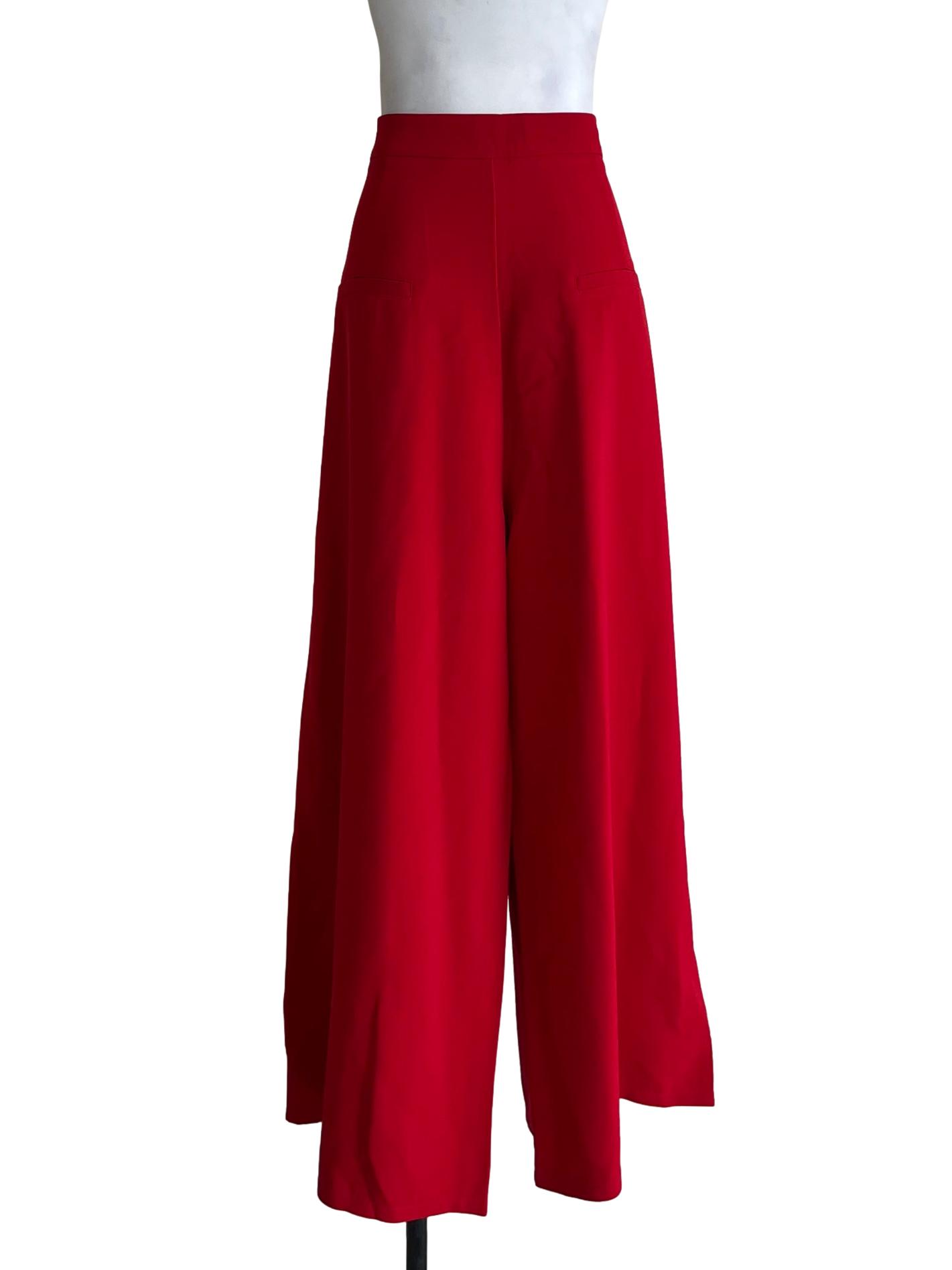 Candy Red Plain Formal Pants