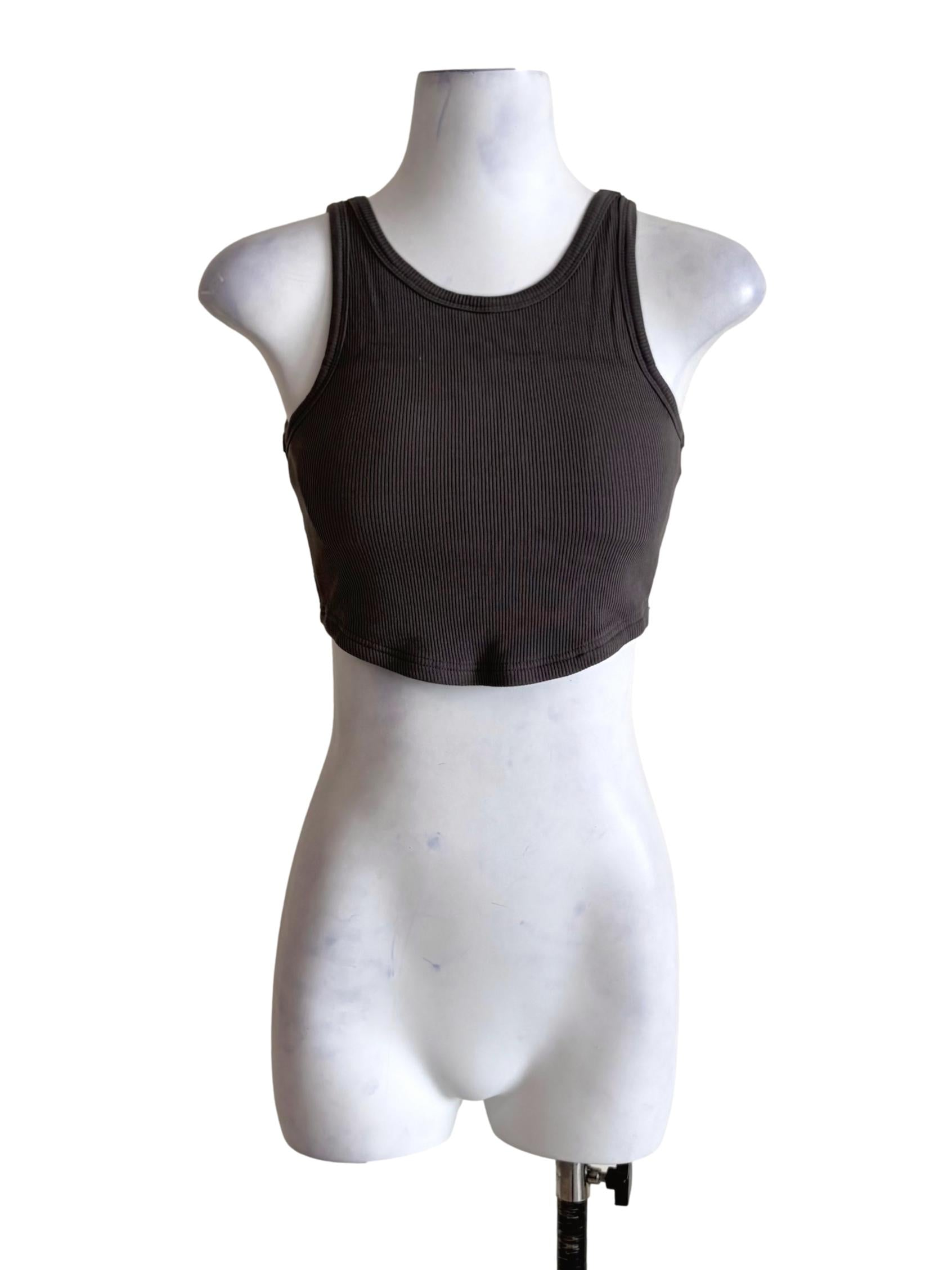 Fossil Grey Cropped Tank Top YHF