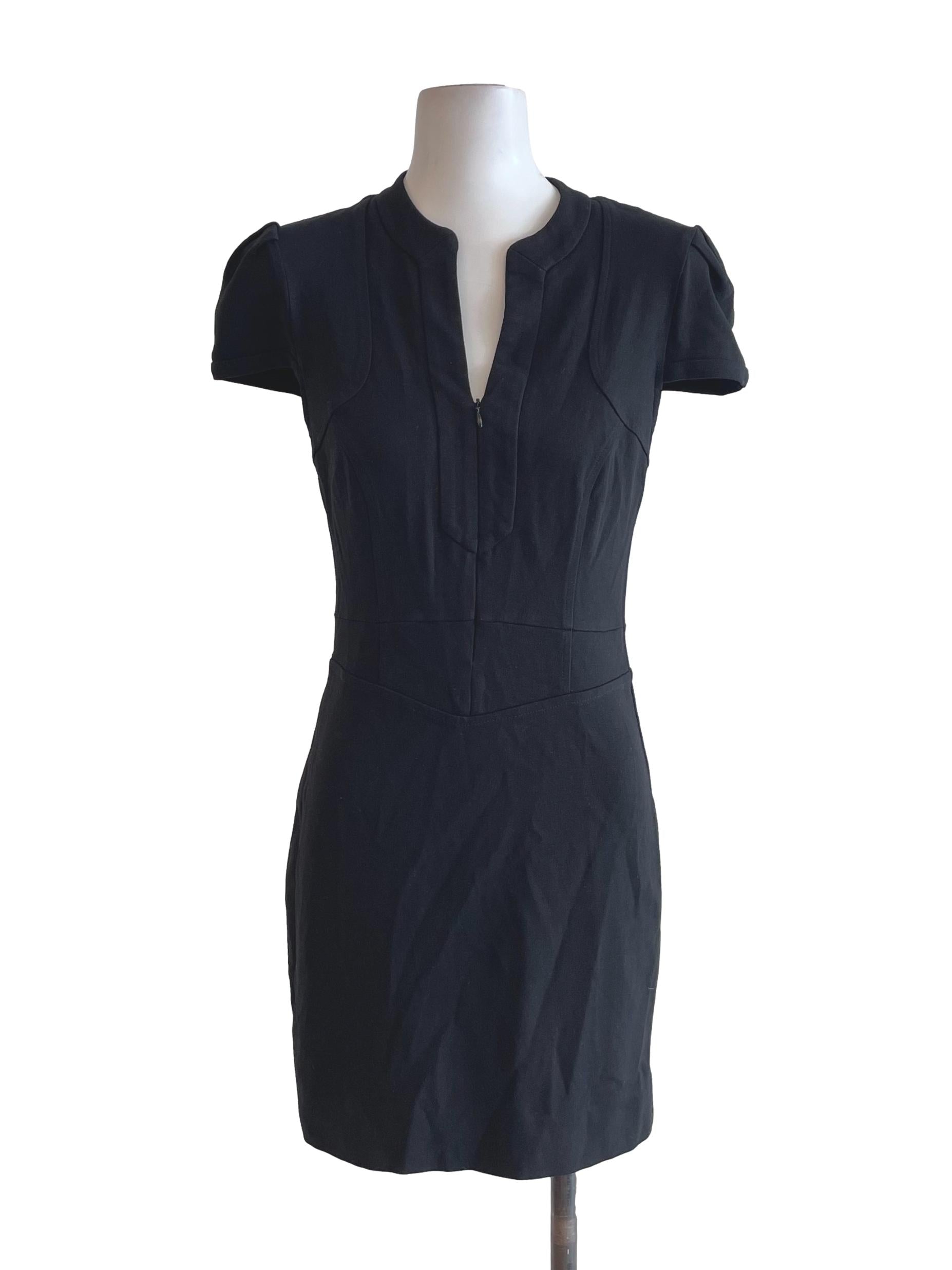 Black V Neck Fit Dress