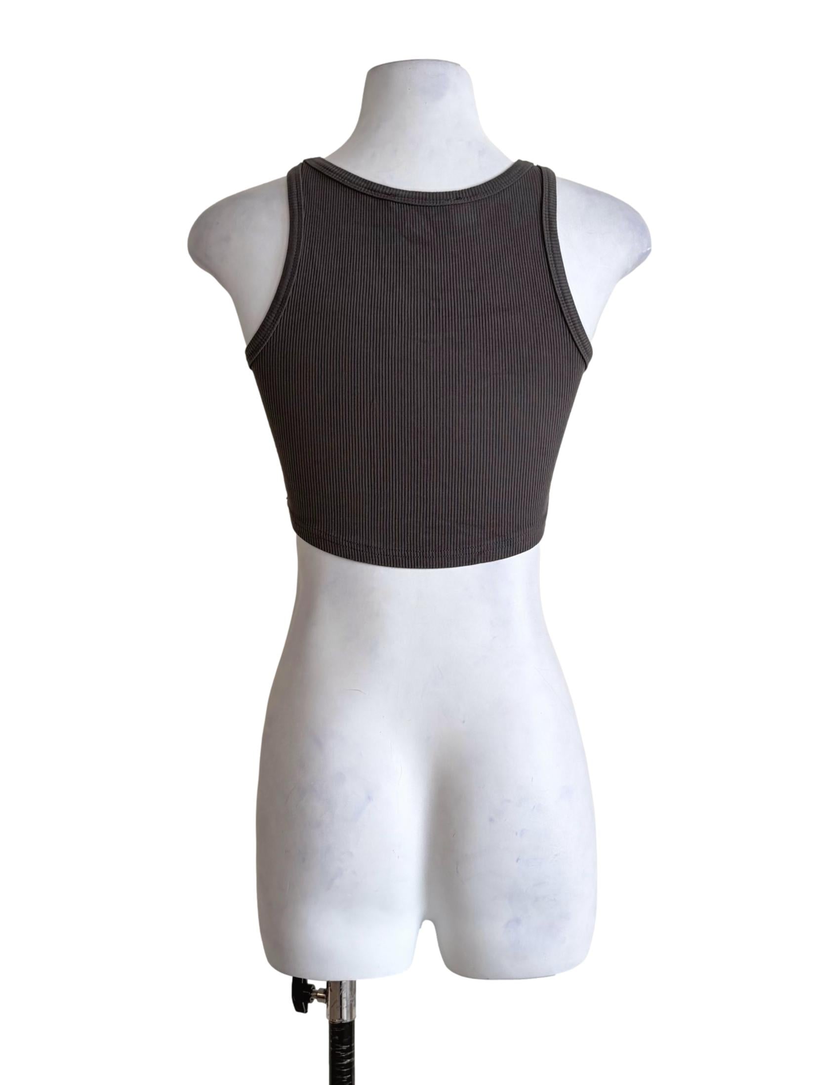 Fossil Grey Cropped Tank Top YHF