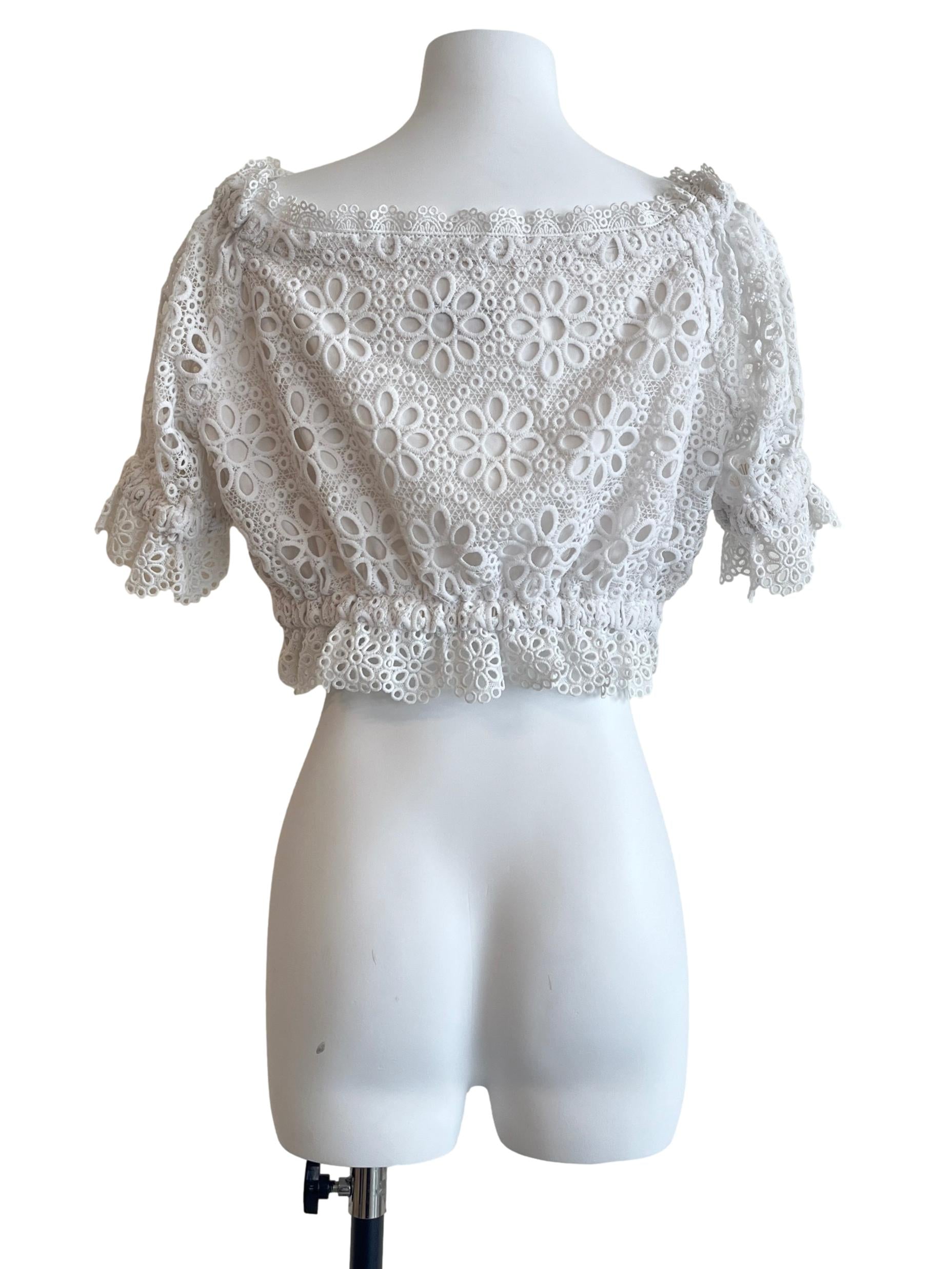 Daisy White Off Shoulder Puff Sleeve Top