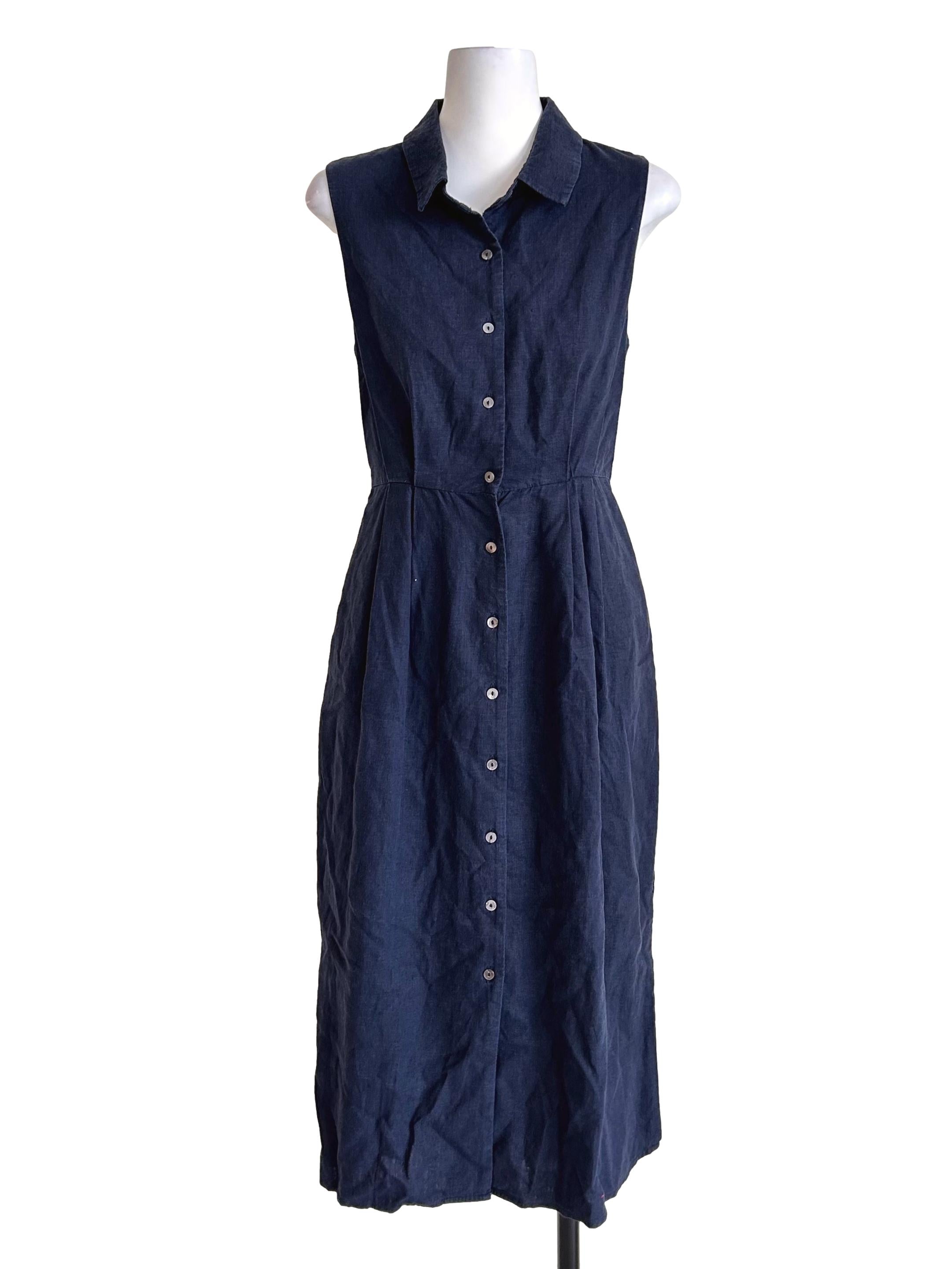 Linen Pleated Shirt Dress OSN