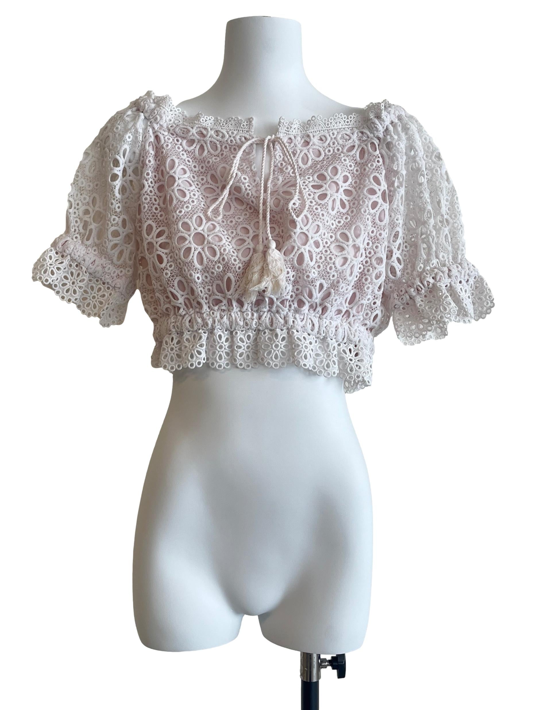 White Off Shoulder Puff Sleeve Top