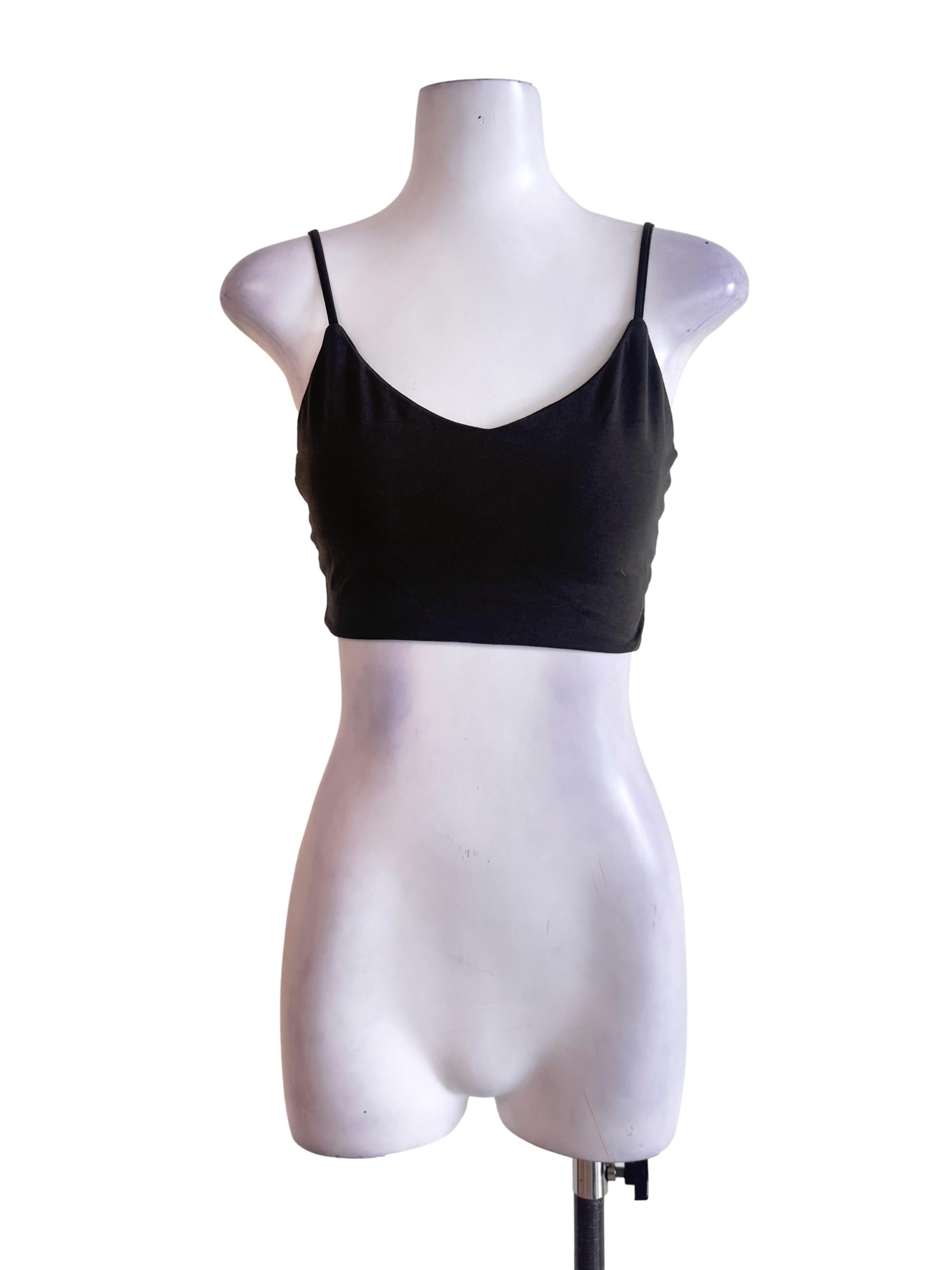 Black Padded Crop Top