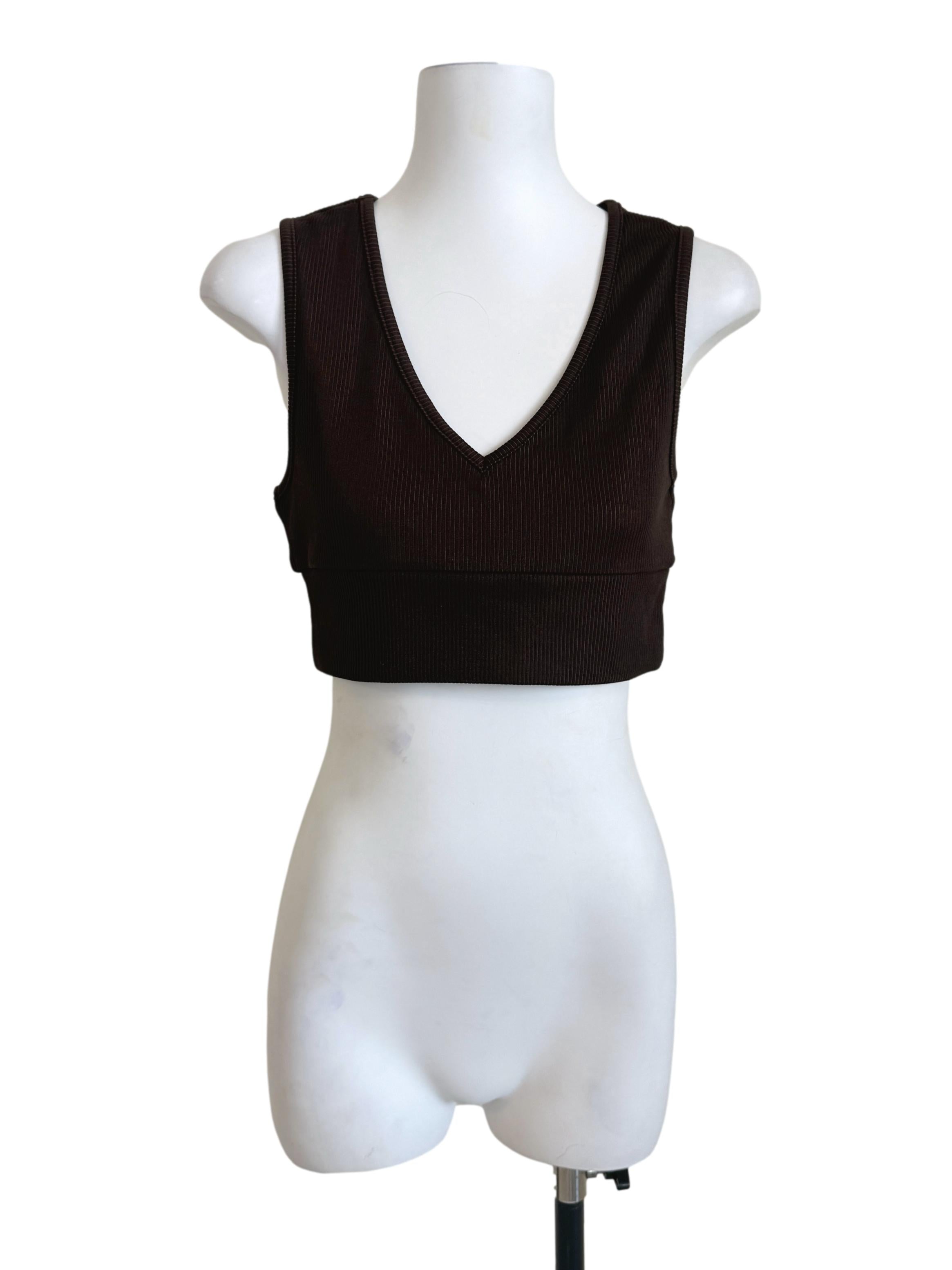Hickory Brown V-Neck Top