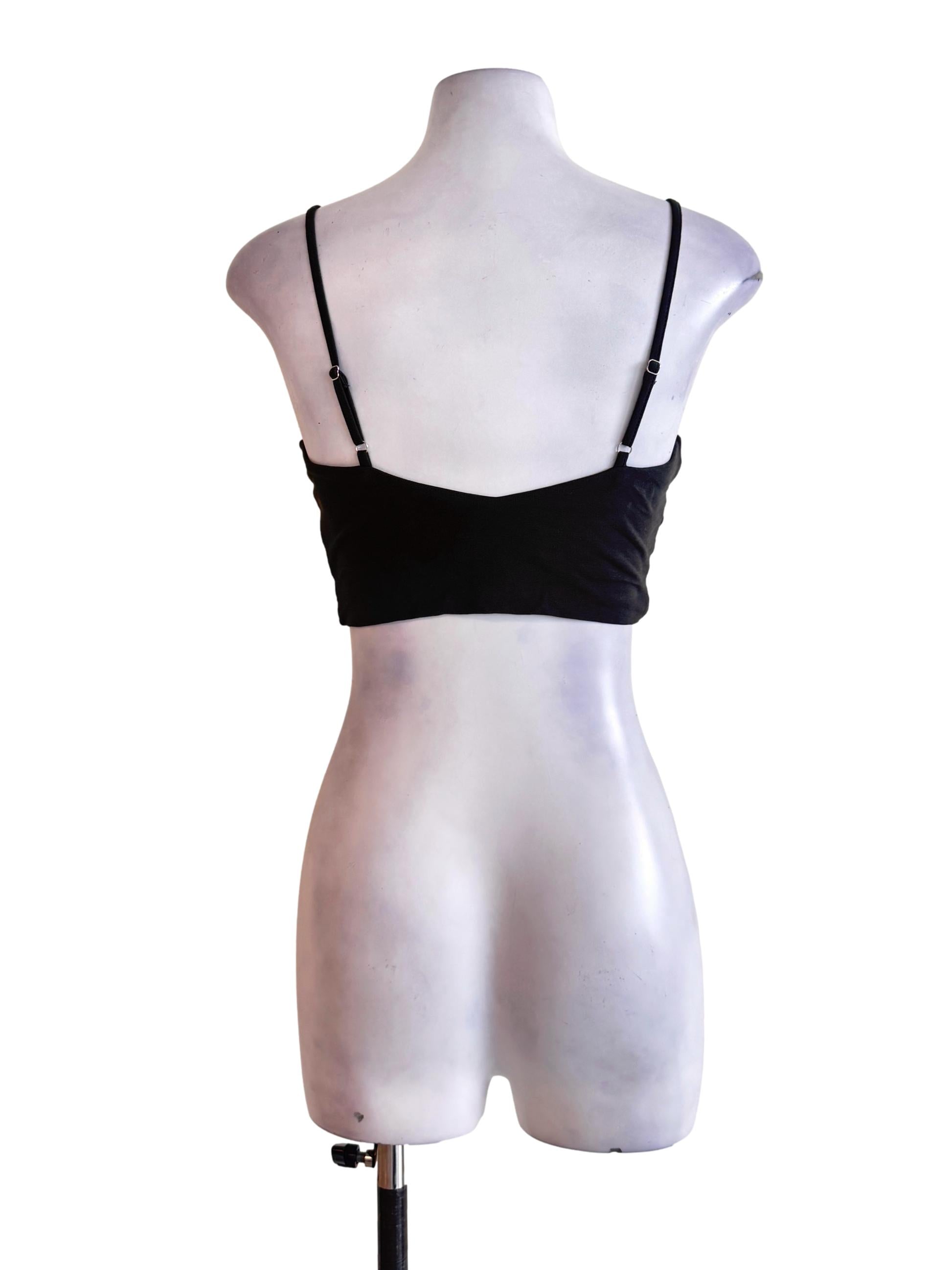 Black Padded Crop Top