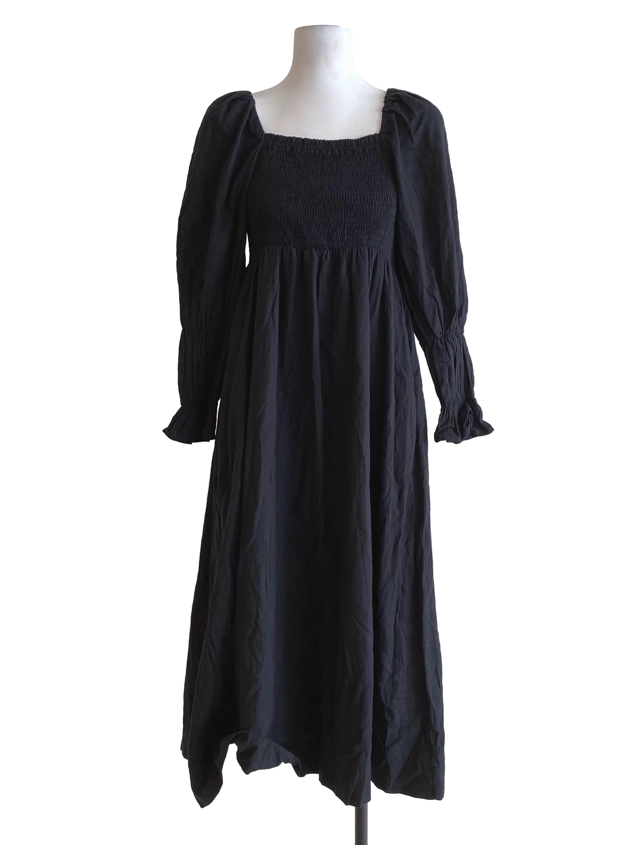 Grease Black Long Sleeve Dress