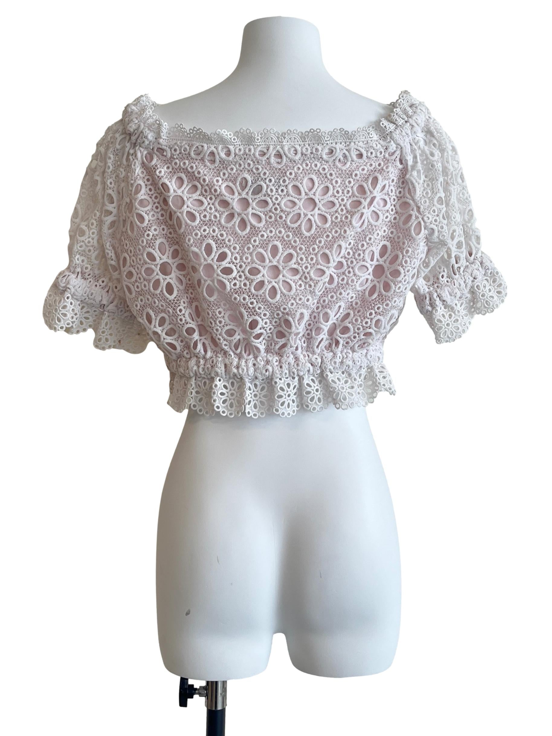 White Off Shoulder Puff Sleeve Top