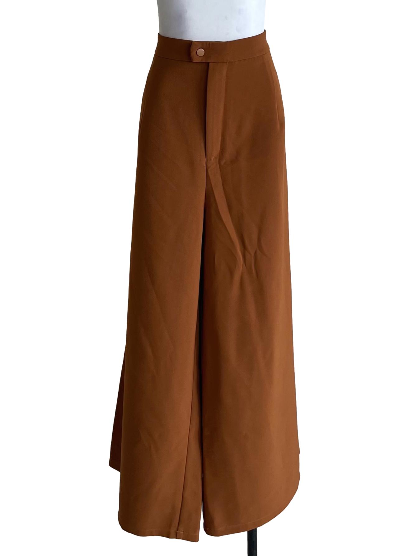 Tawny Brown Plain Formal Pants