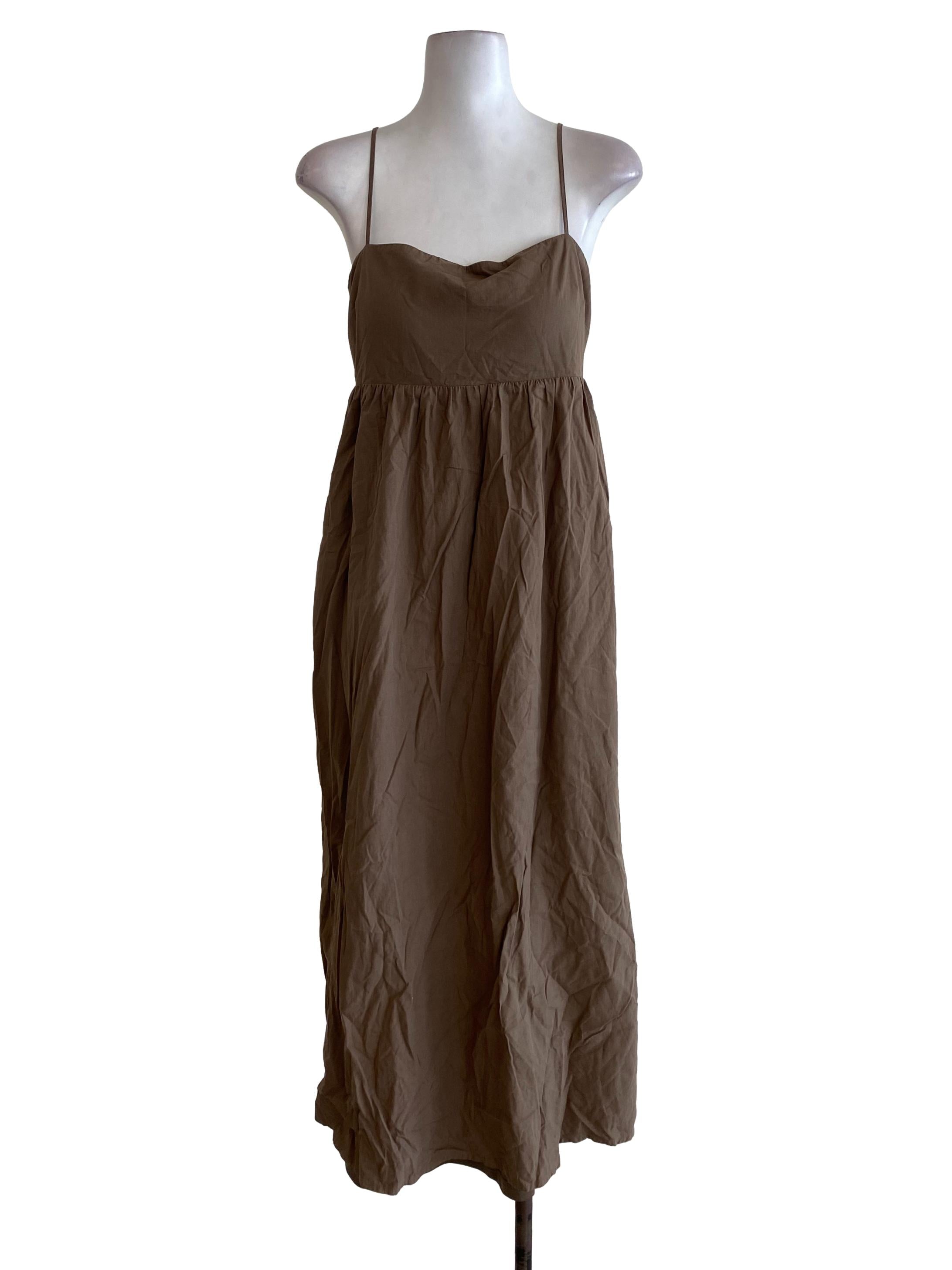 Coffee Blouson Dress