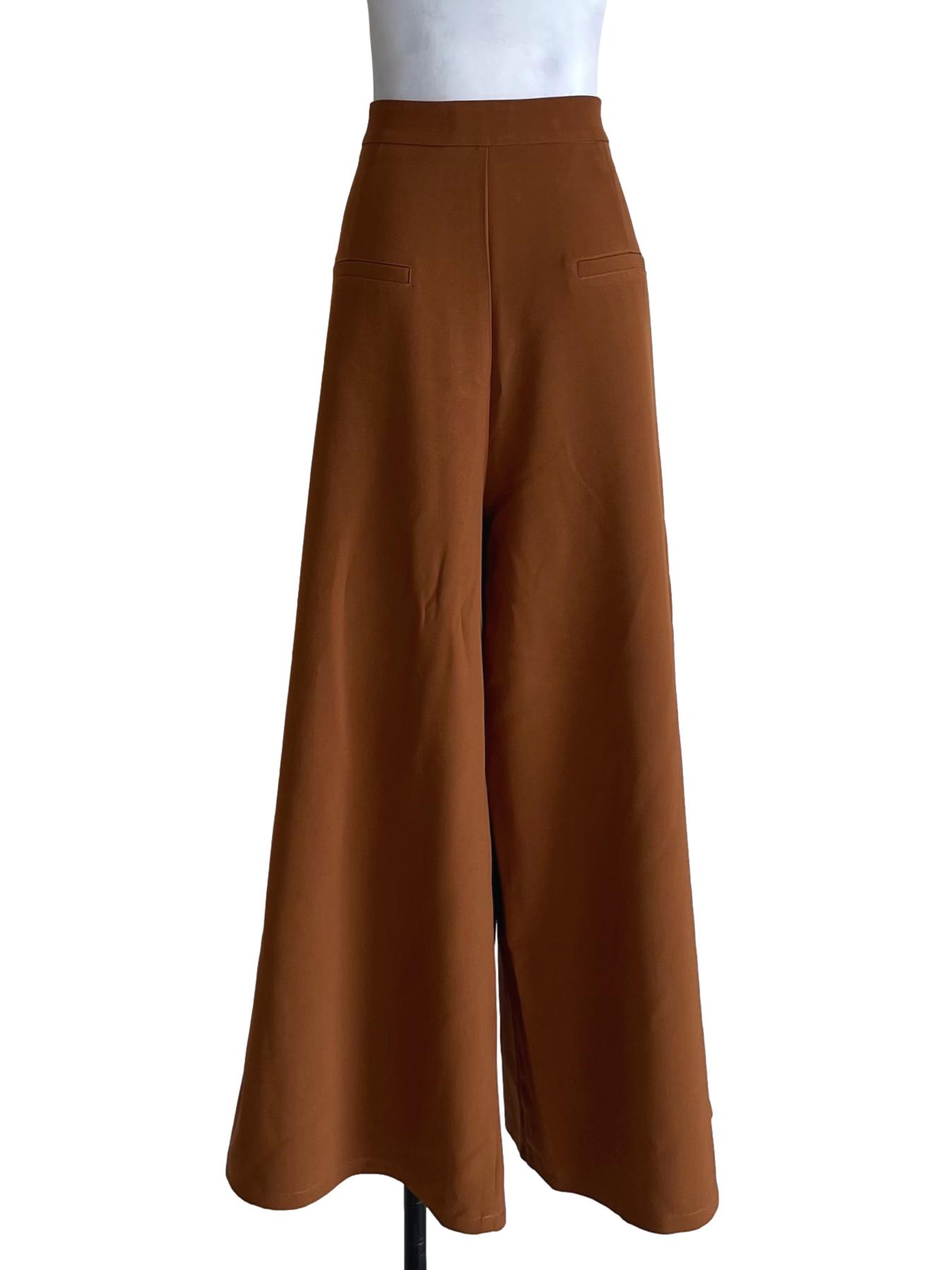 Tawny Brown Plain Formal Pants