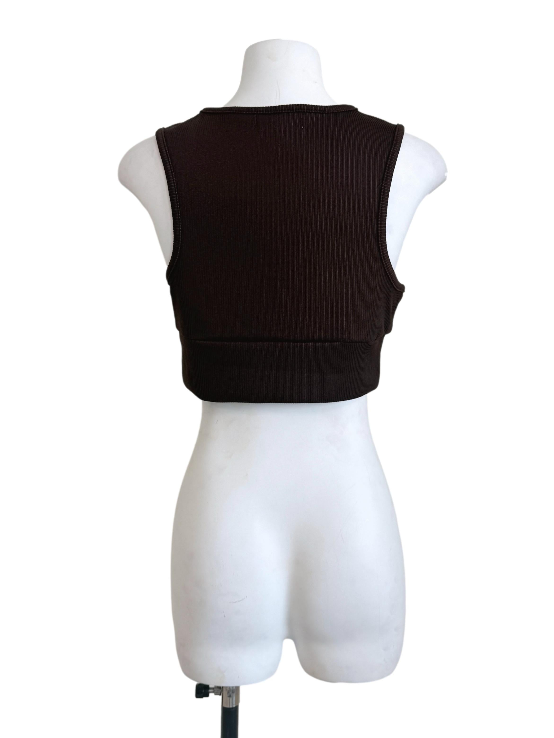 Hickory Brown V-Neck Top