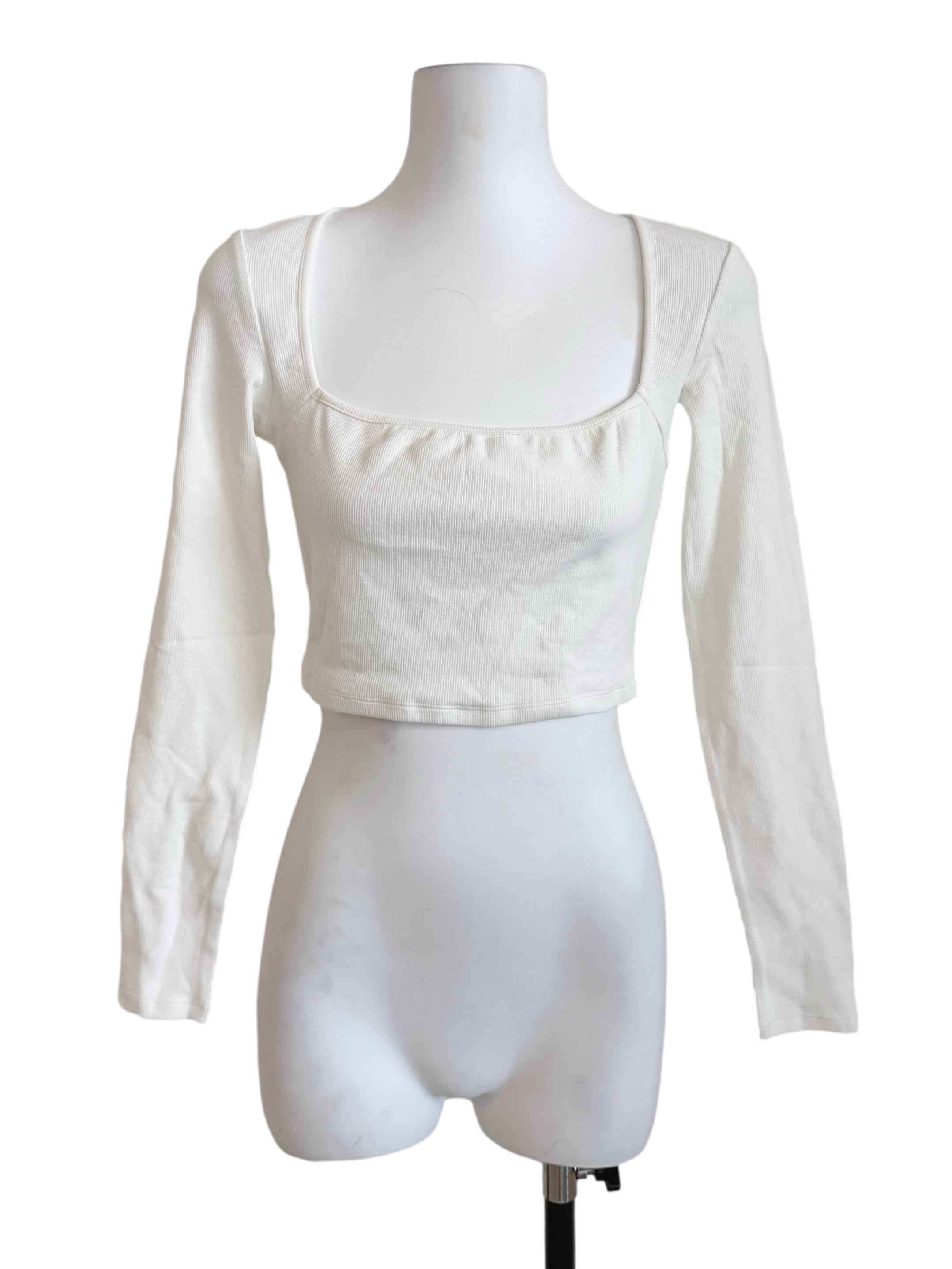 White Square Neck Top YHF