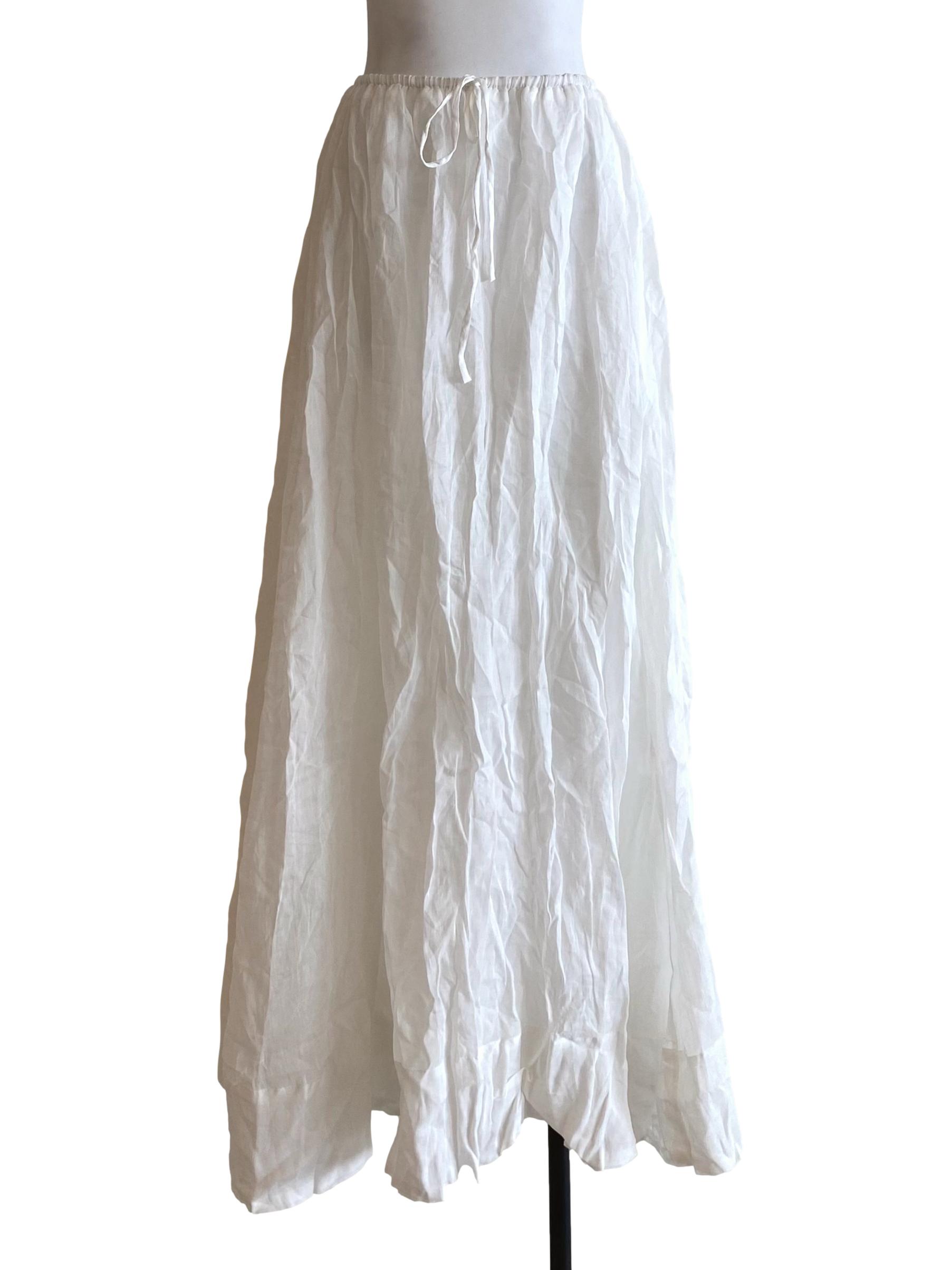 Layne White Ramie Skirt