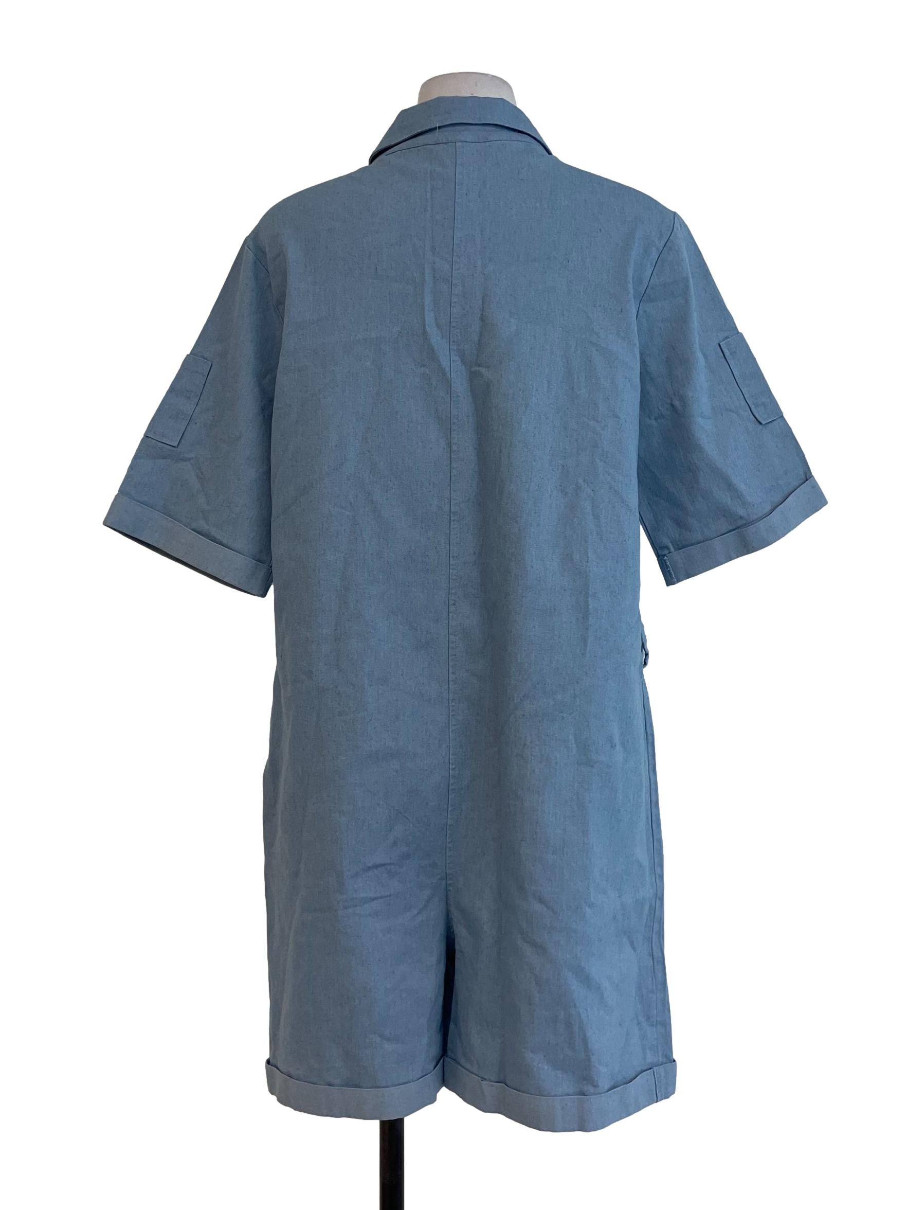 Frost Blue Shirt Jumpsuits
