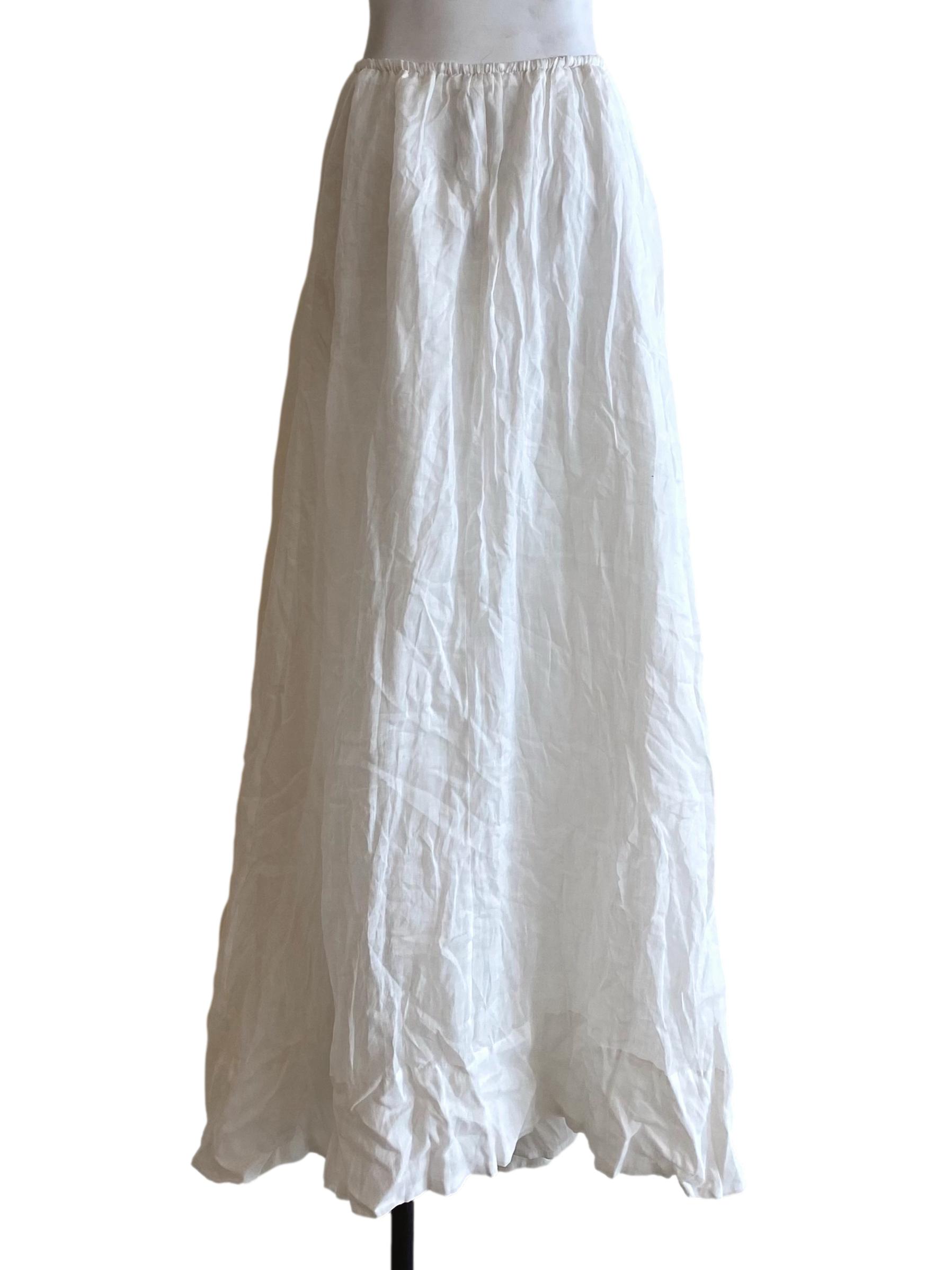 Layne White Ramie Skirt