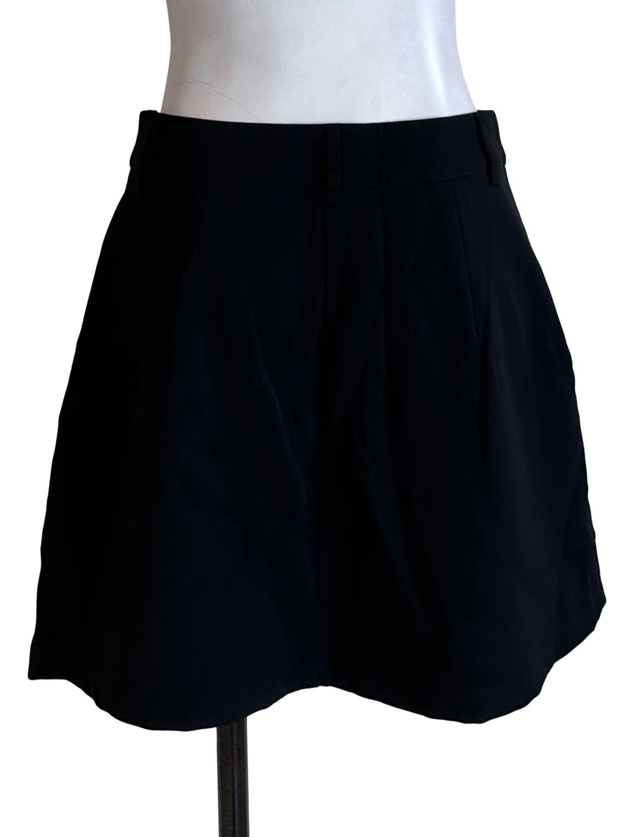 Rich Black Casual Mini Skorts