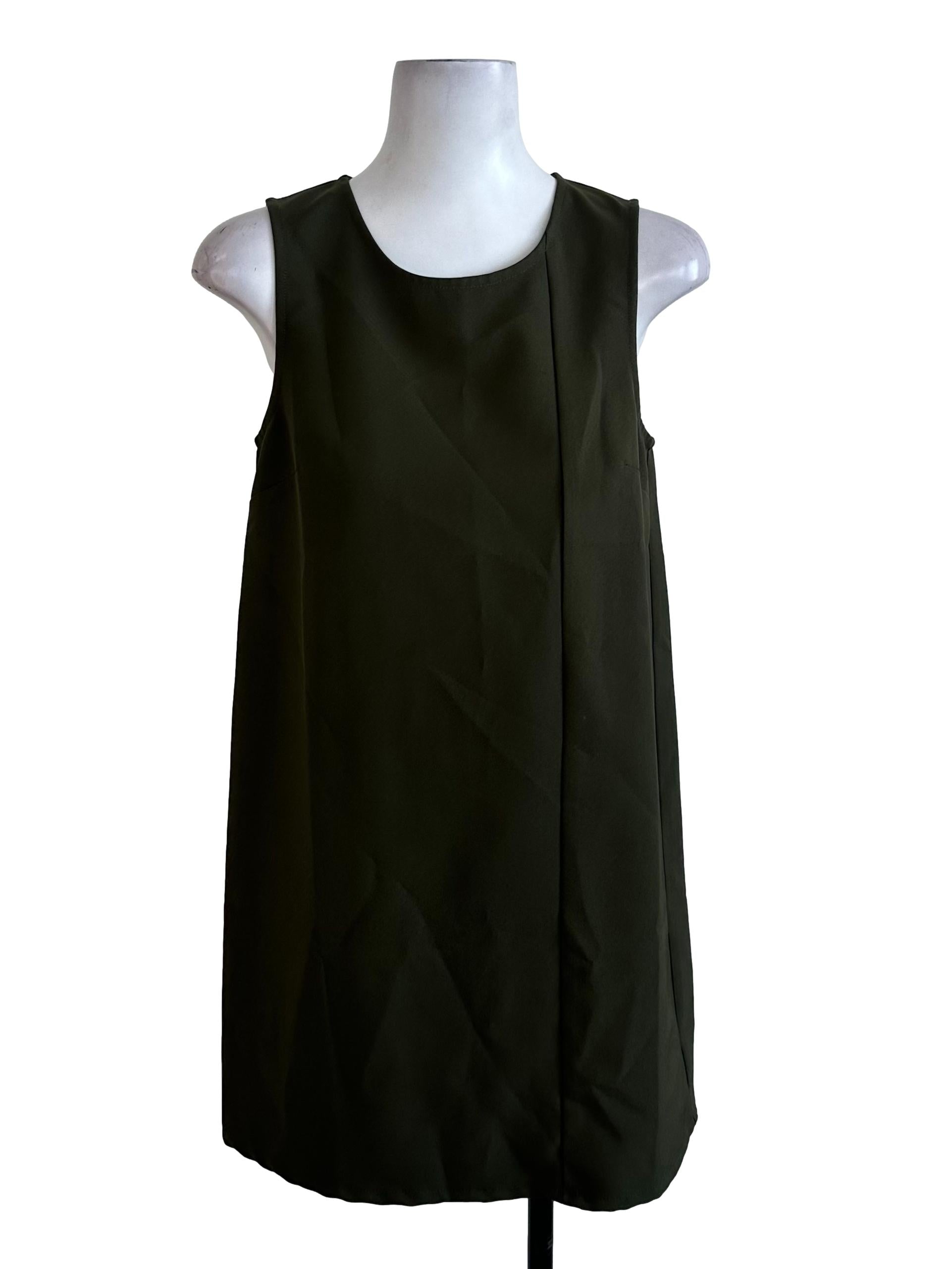 Olive Green Plain Tunic Dress