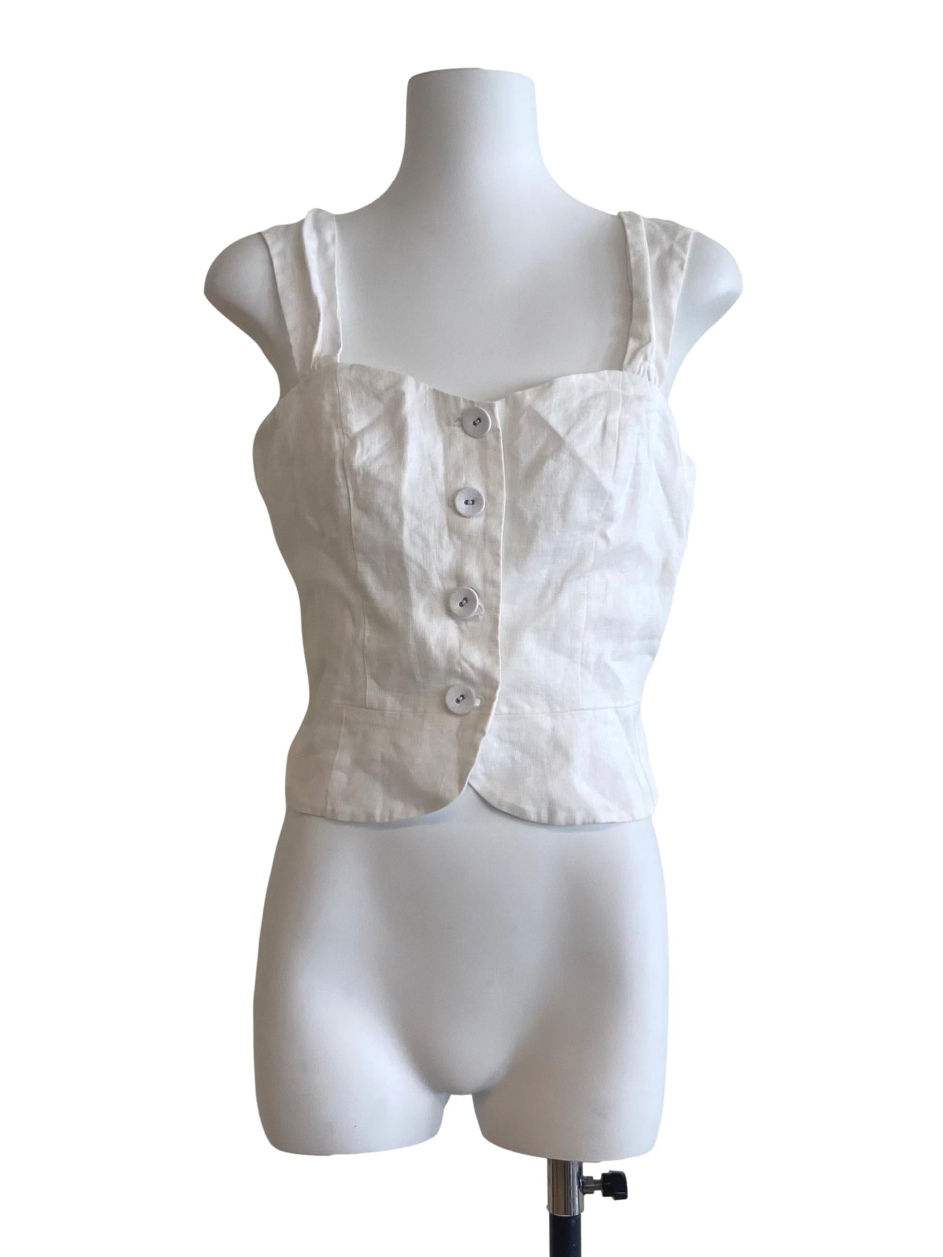 White Sleeveless Crop Top CM