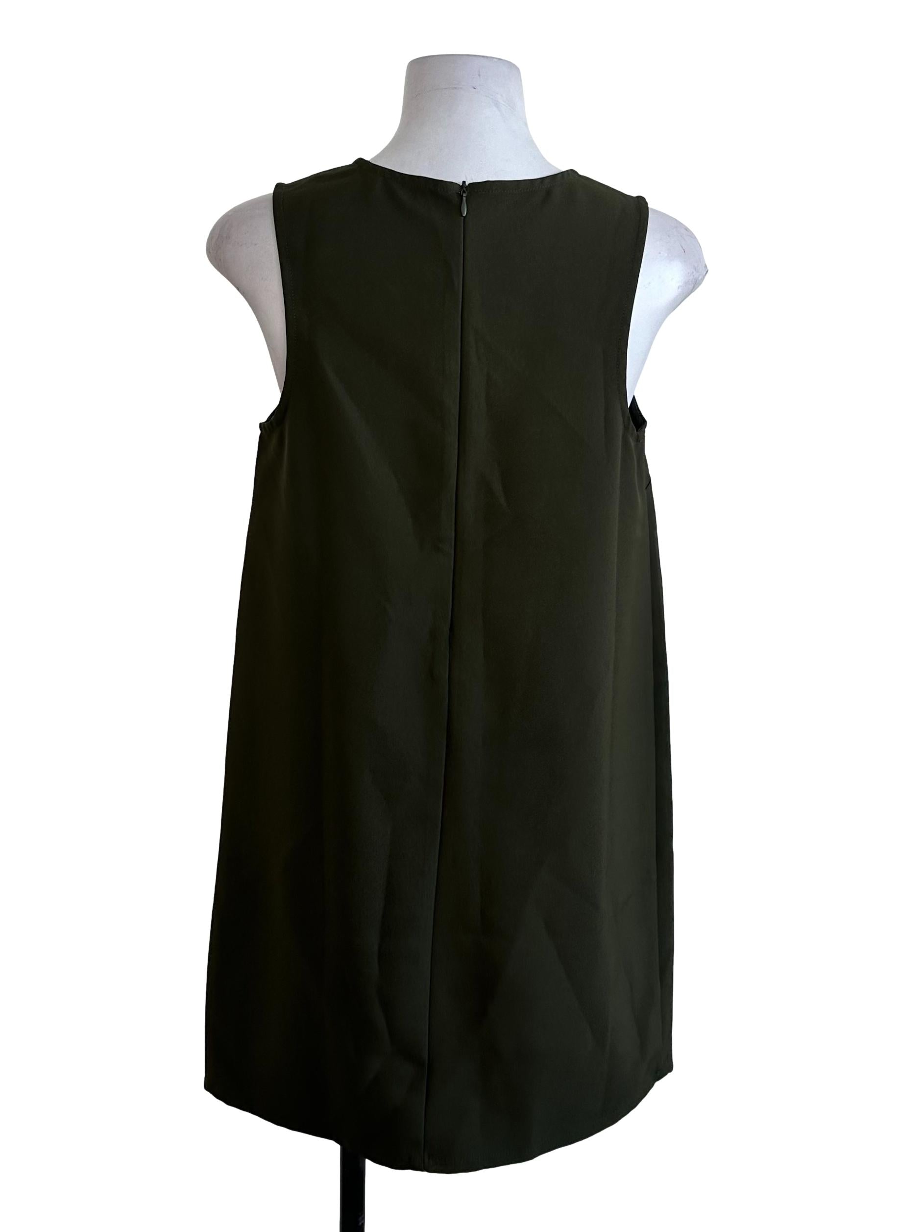 Olive Green Plain Tunic Dress