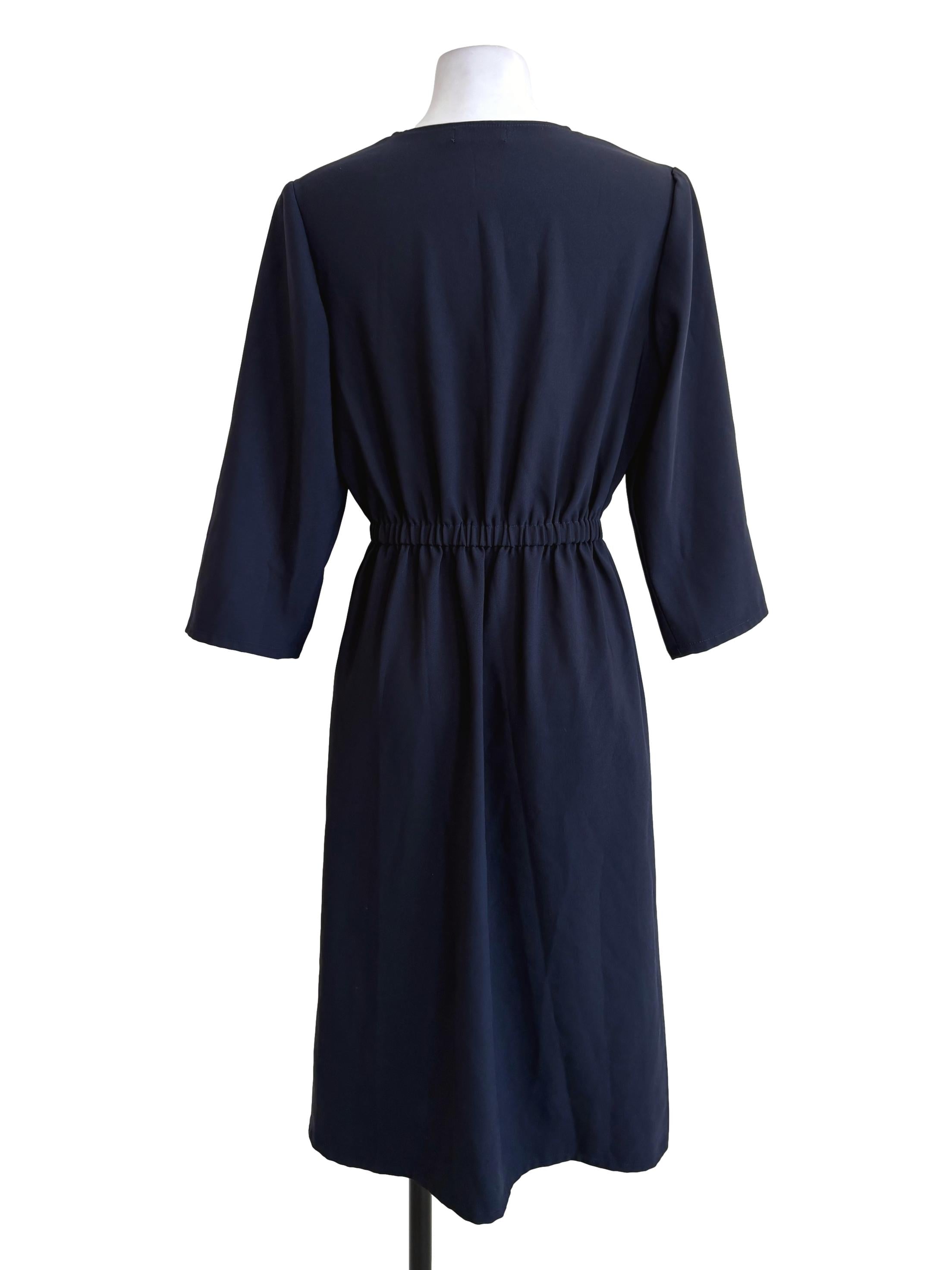 Navy Blue Wrap Dress