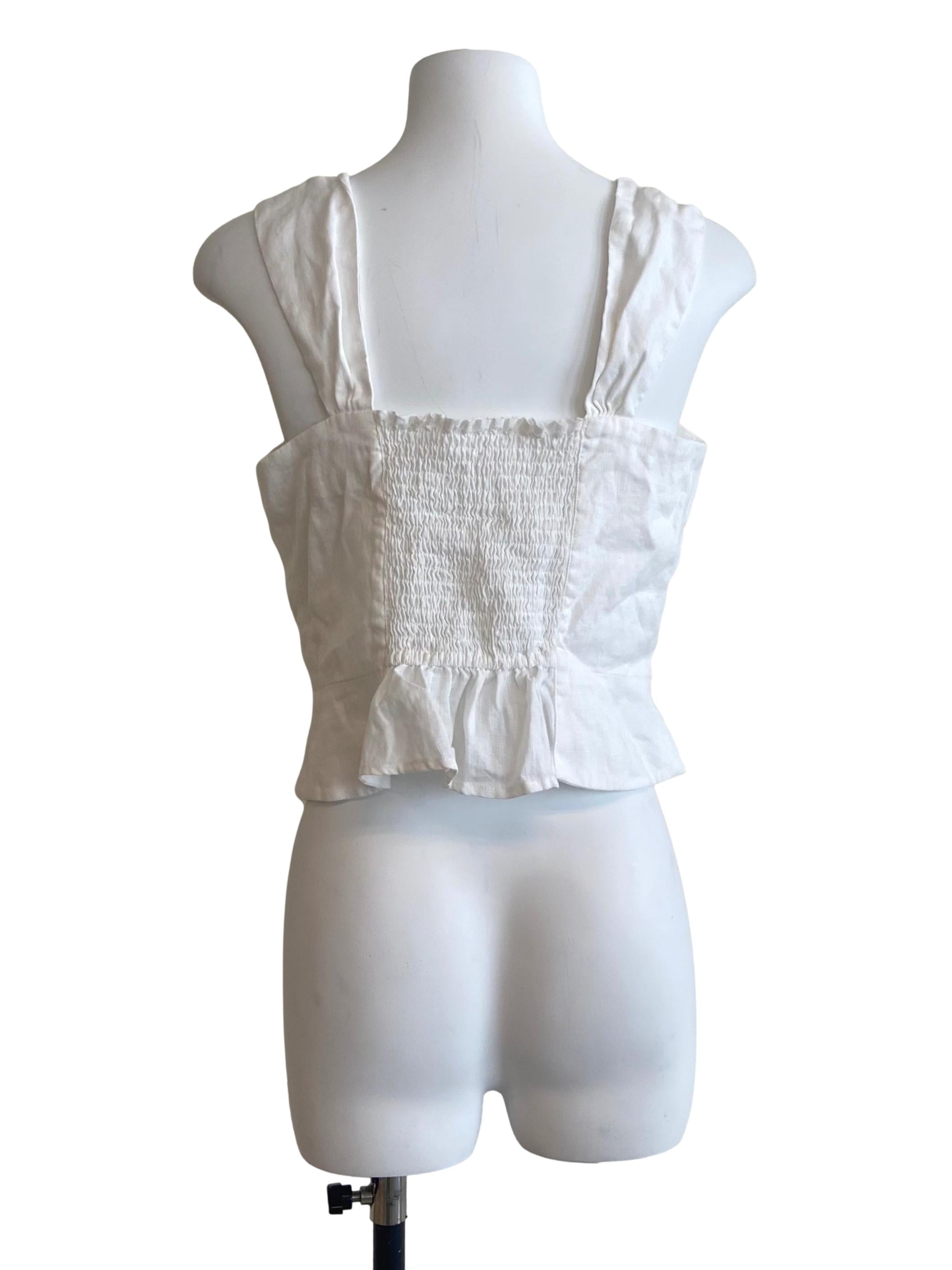 White Sleeveless Crop Top CM