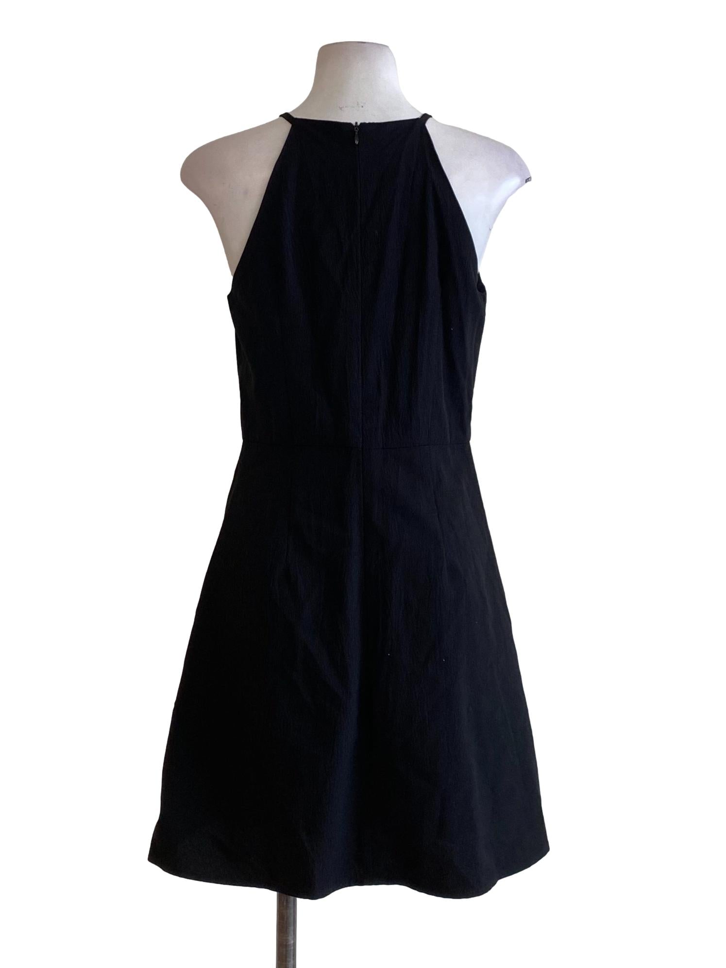 Carbon Black High Neck Halter Dress