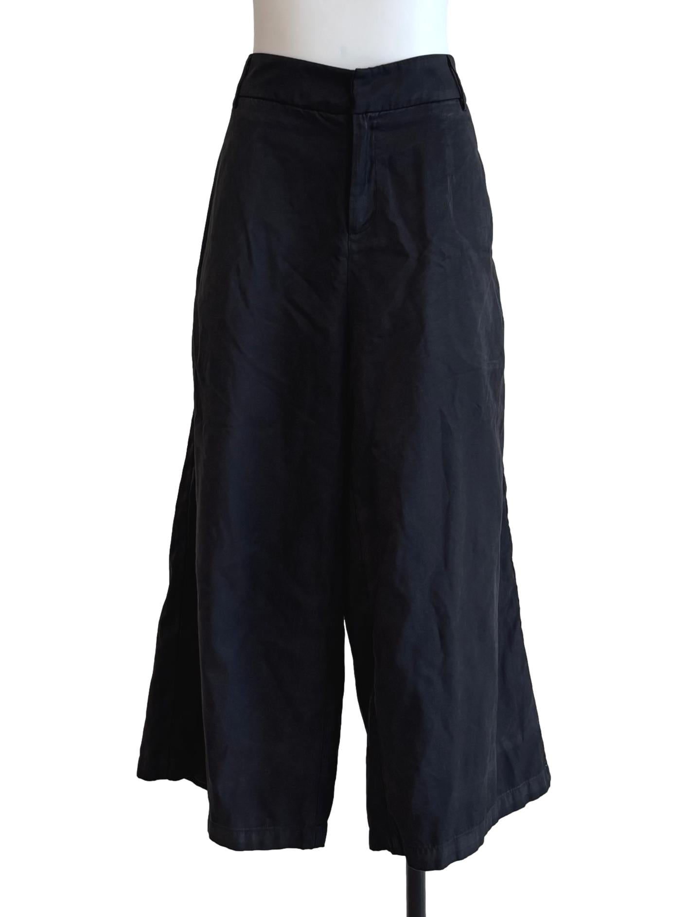 Raven Black Wide Relaxed Pants