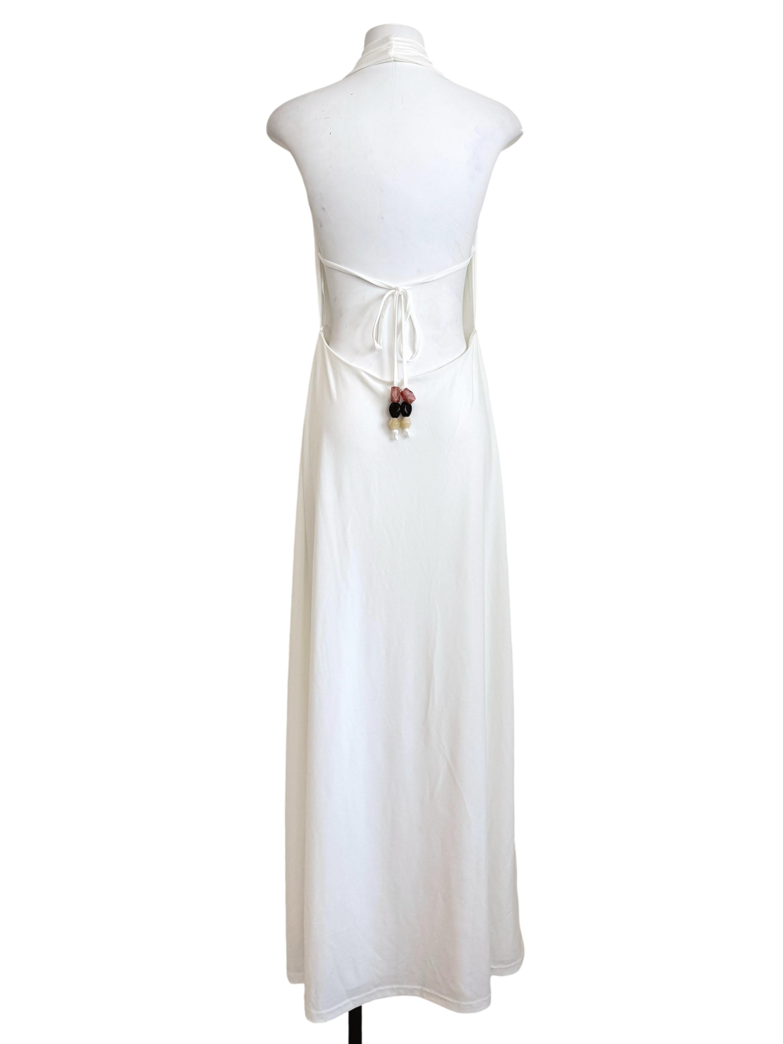 White Halter Neck Dress