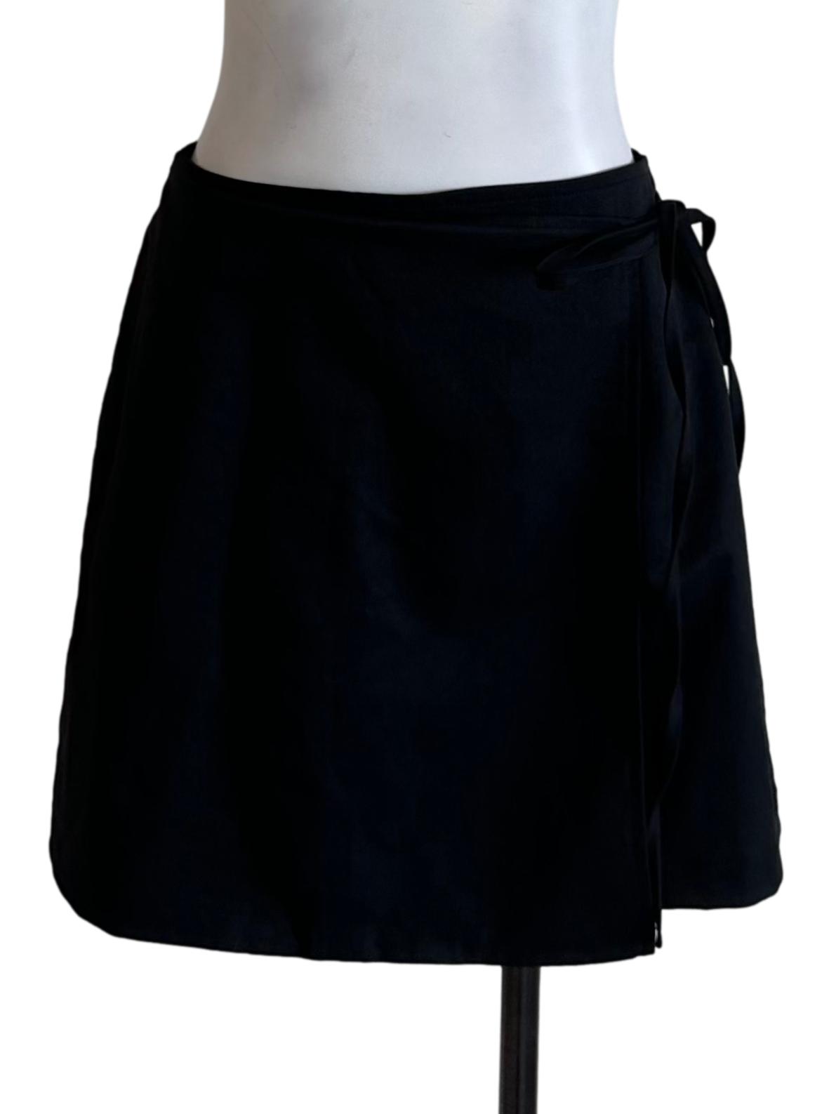 Onyx Black Casual Wrap Skorts