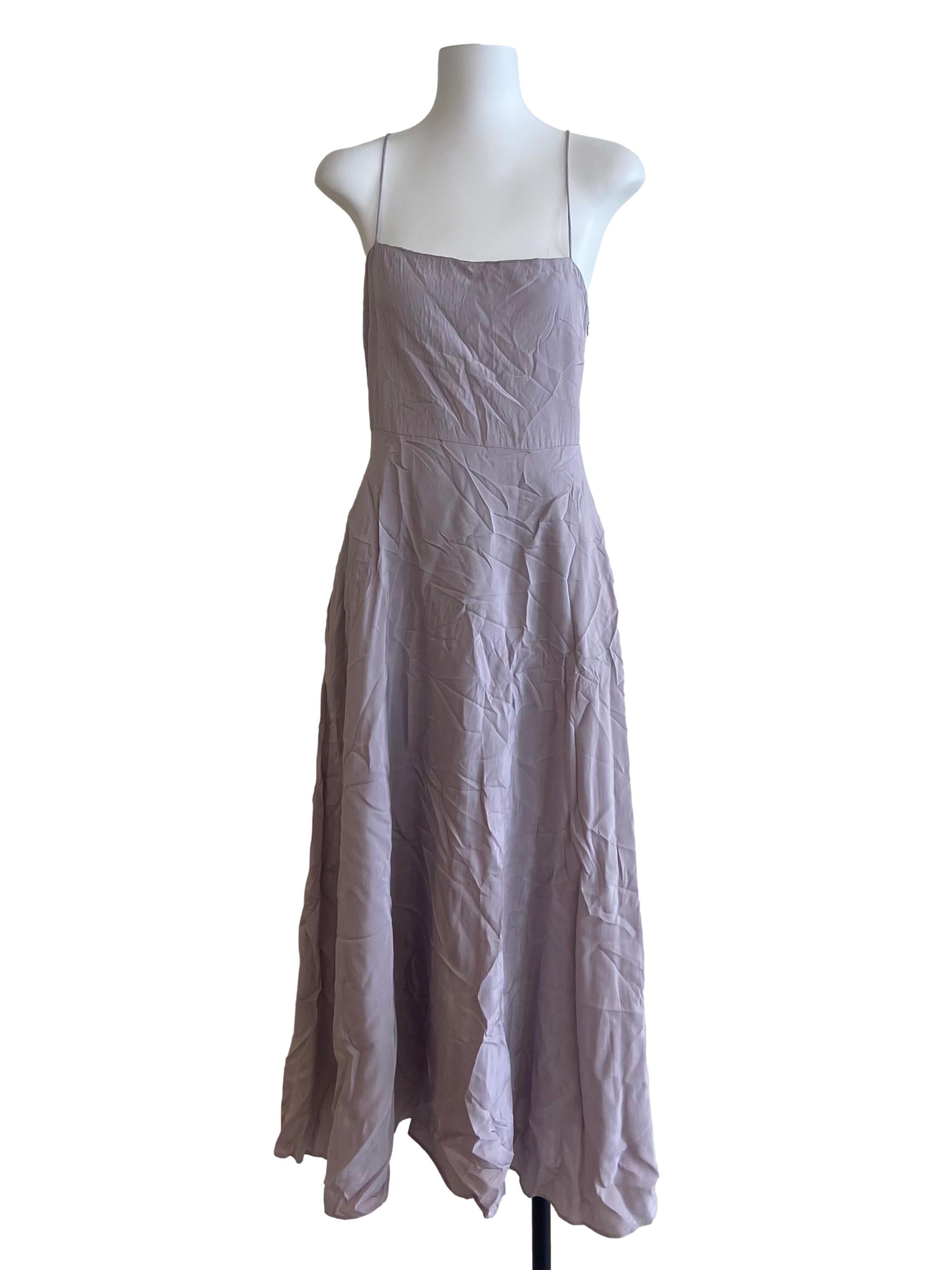 Purple Viscose Cross-Back Dress OSN