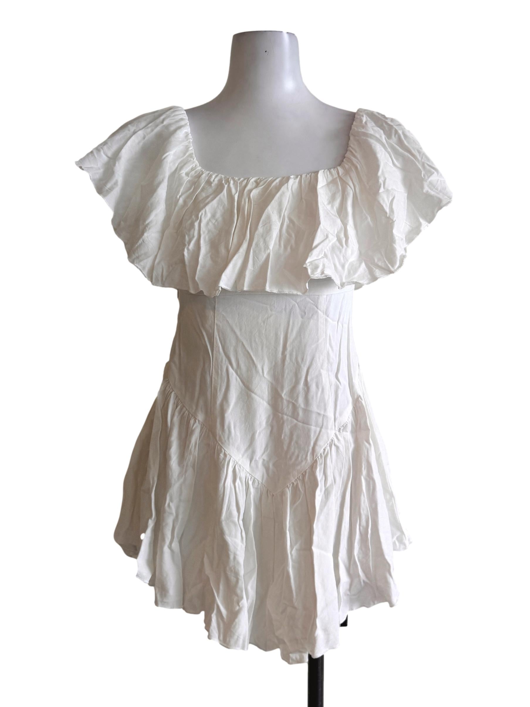White Ruffled Rompers YHF