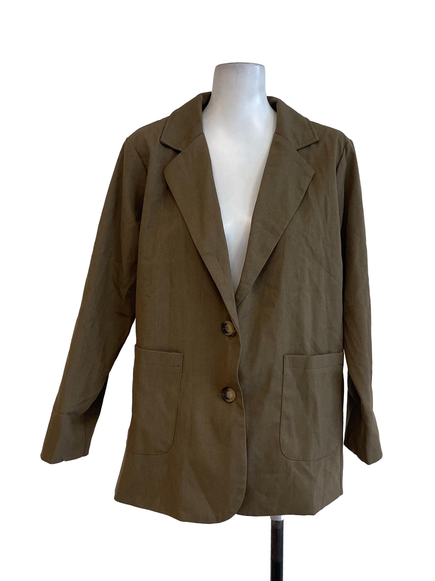 Hazelnut Brown Single Breasted Blazer