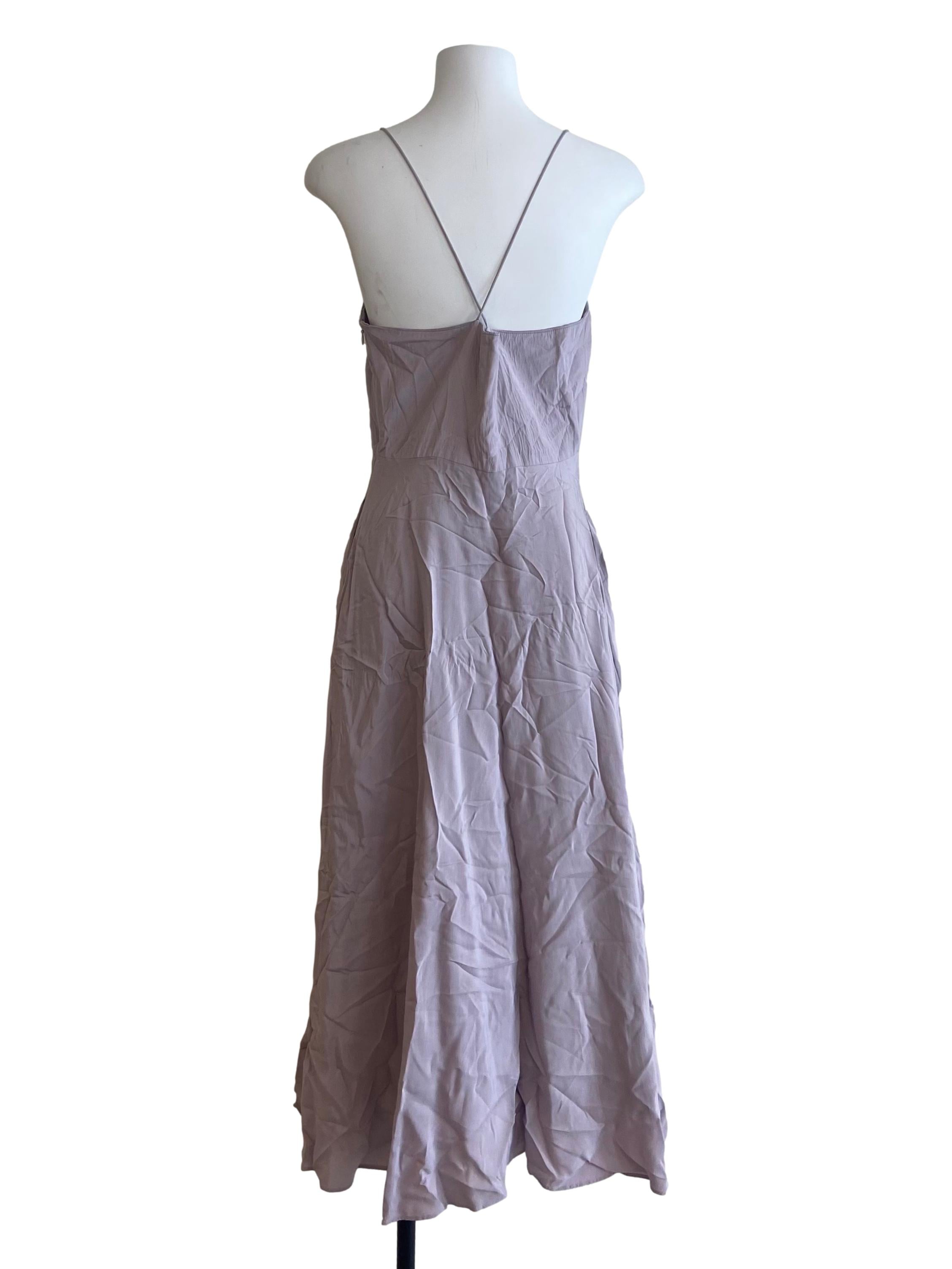 Purple Viscose Cross-Back Dress OSN