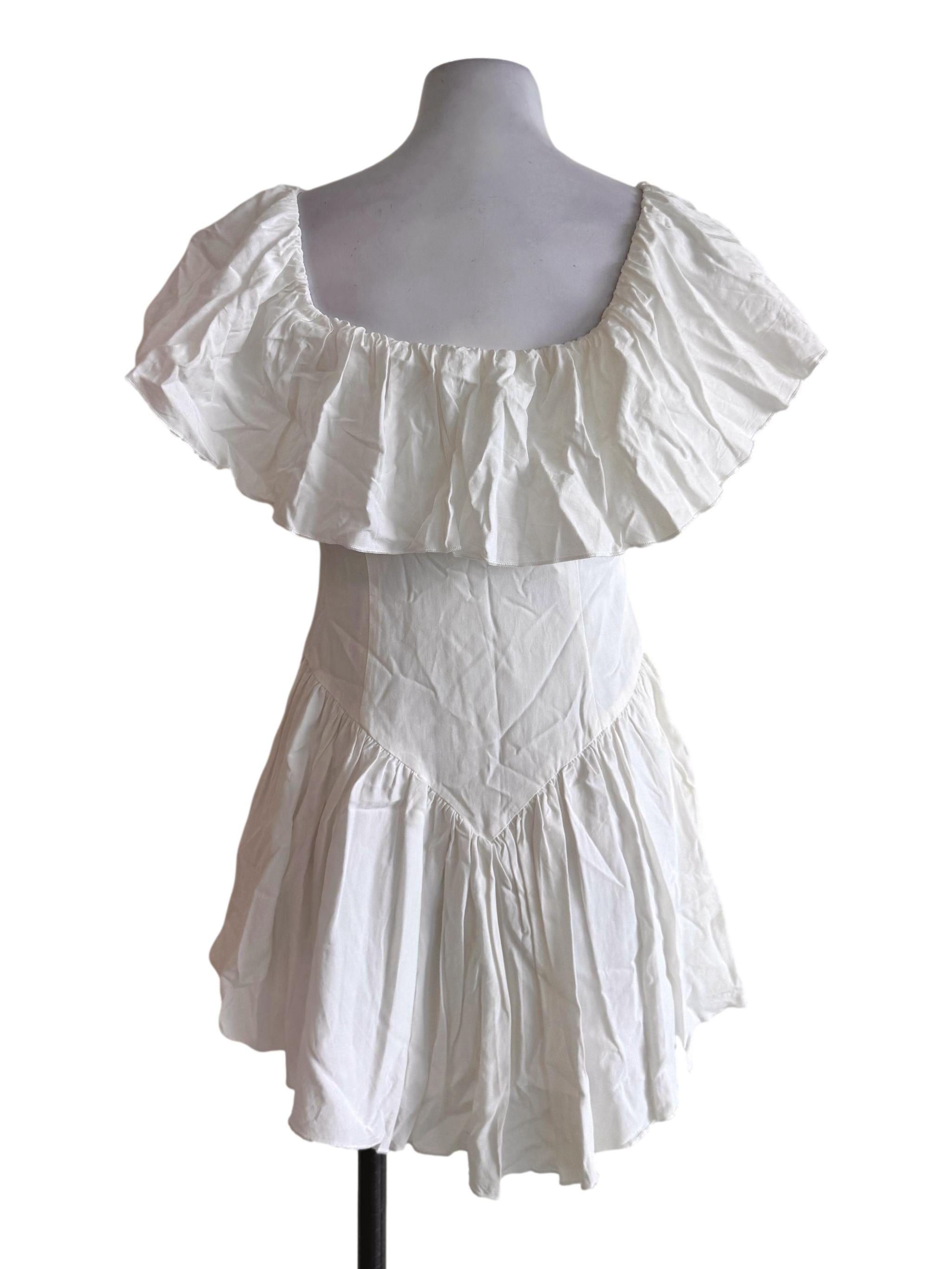 White Ruffled Rompers YHF