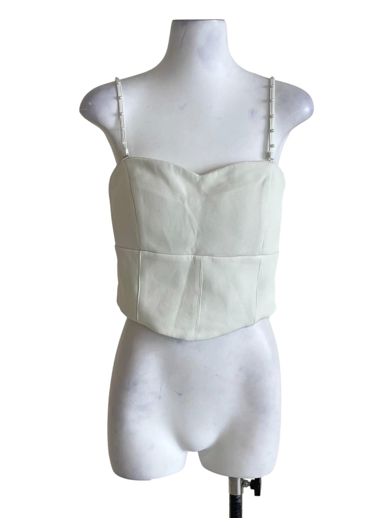 Pastel Mint Green Sweetheart Neckline Sleeveless Top