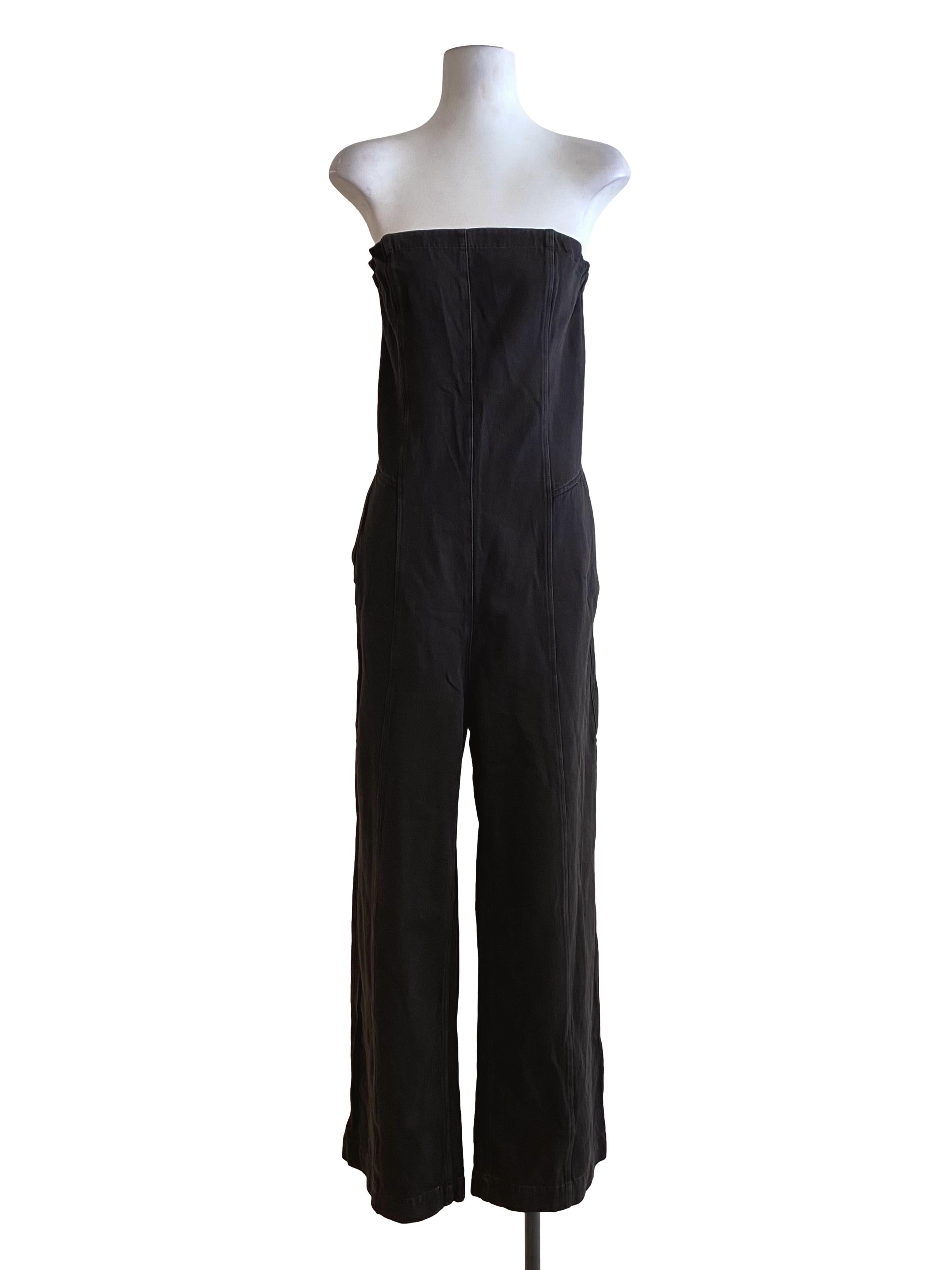 Graphite Denim Black Strapless Jumpsuit