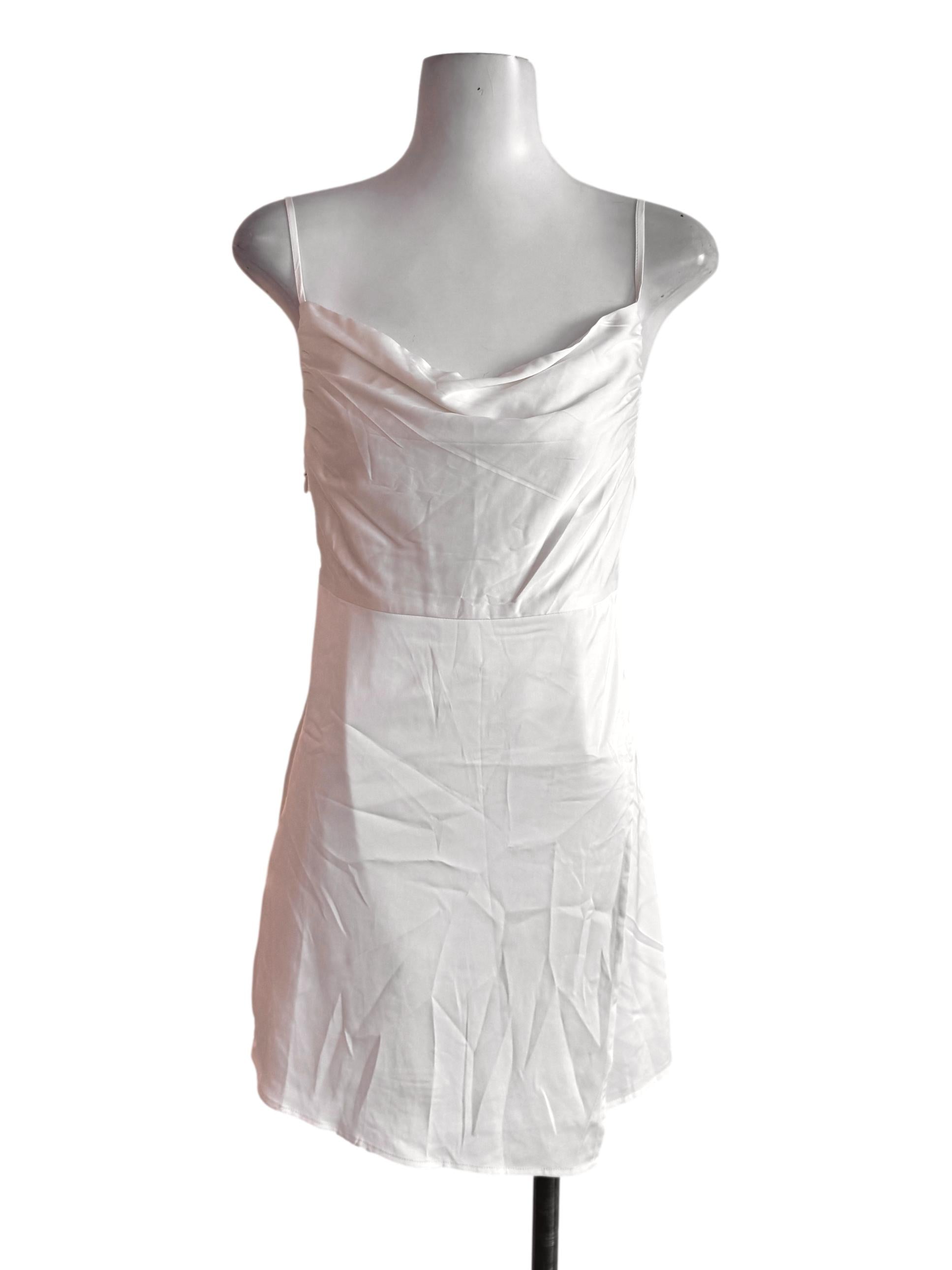 White Satin Sleeveless Rompers YHF