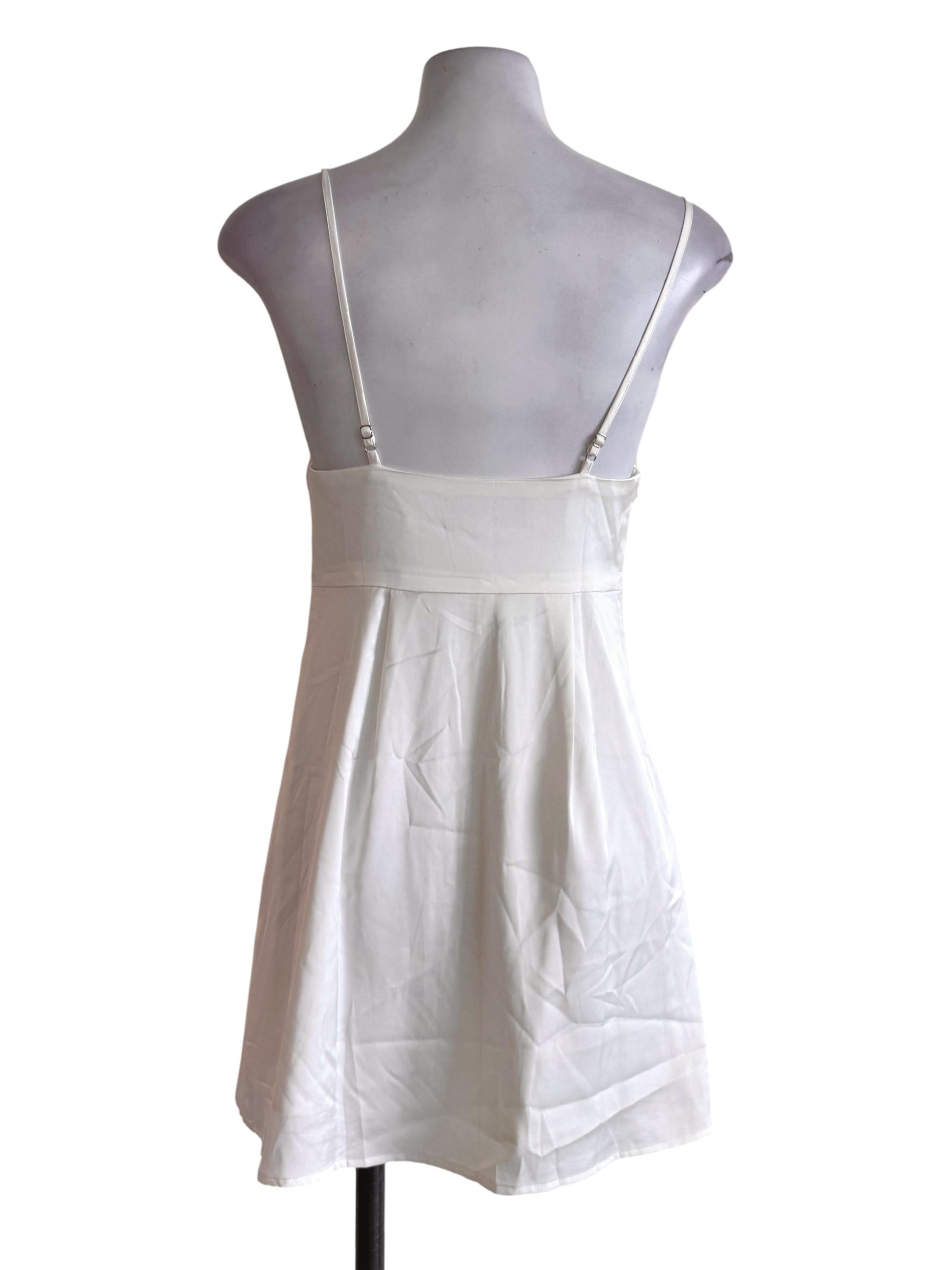 White Satin Sleeveless Rompers YHF