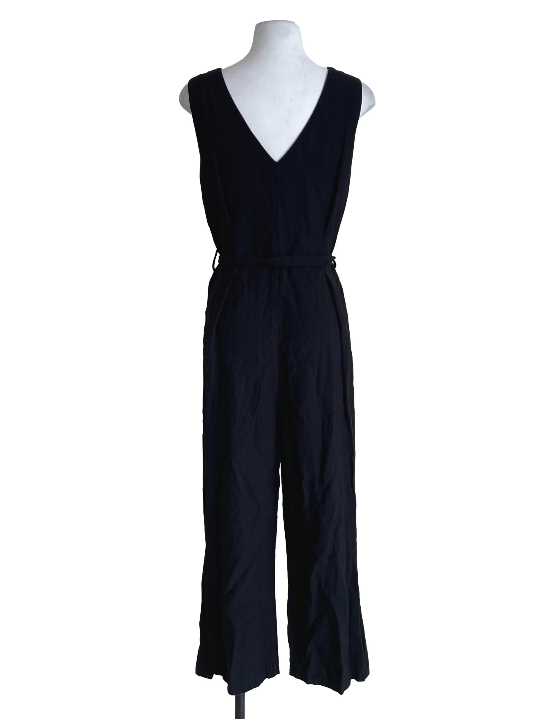 Black V Neck Slim Jumpsuit