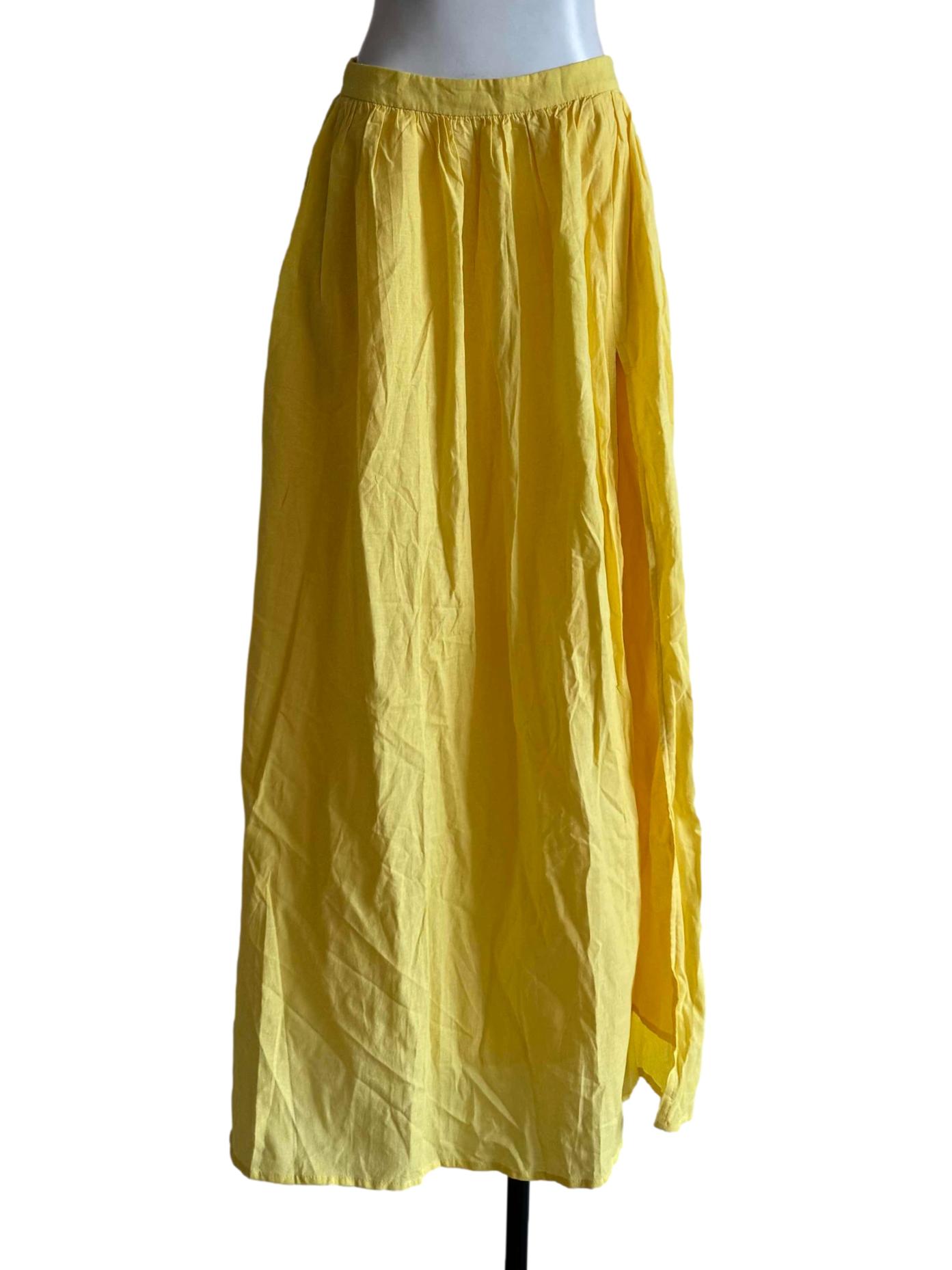 Bright Marigold Front Slit Skirt