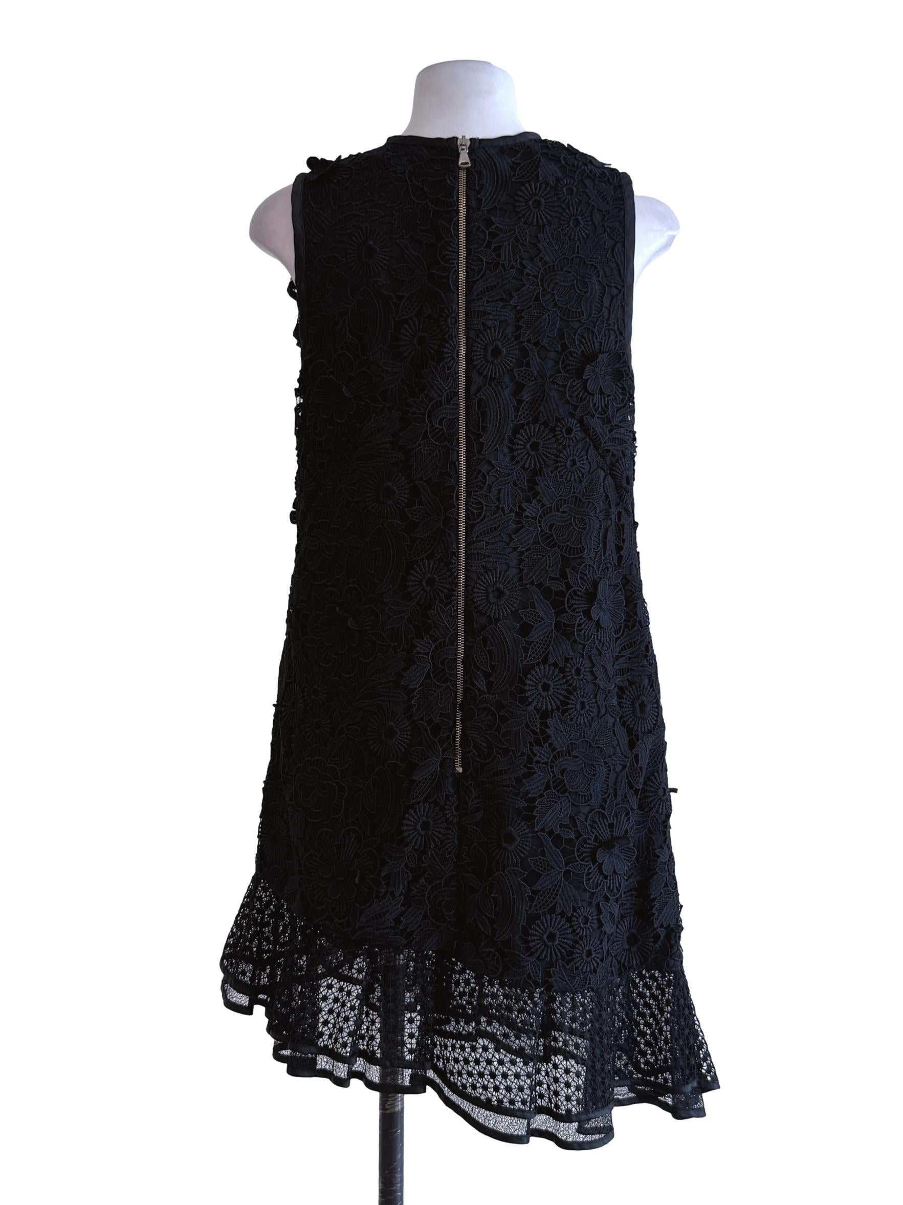 Black Embroidery A Line Dress