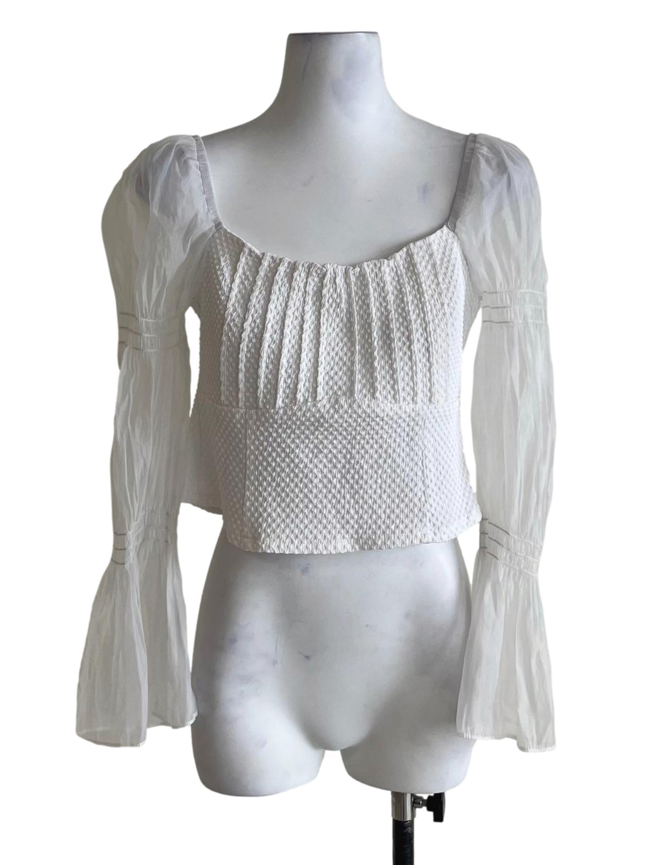 White Lace Longsleeve Blouse
