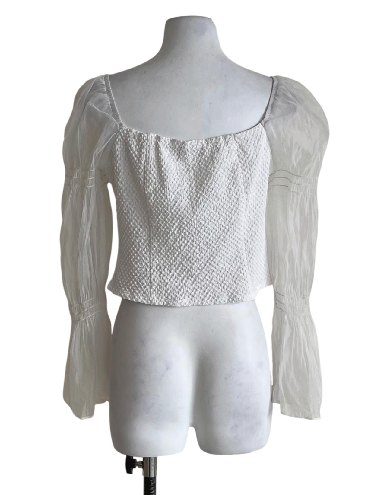 White Lace Longsleeve Blouse