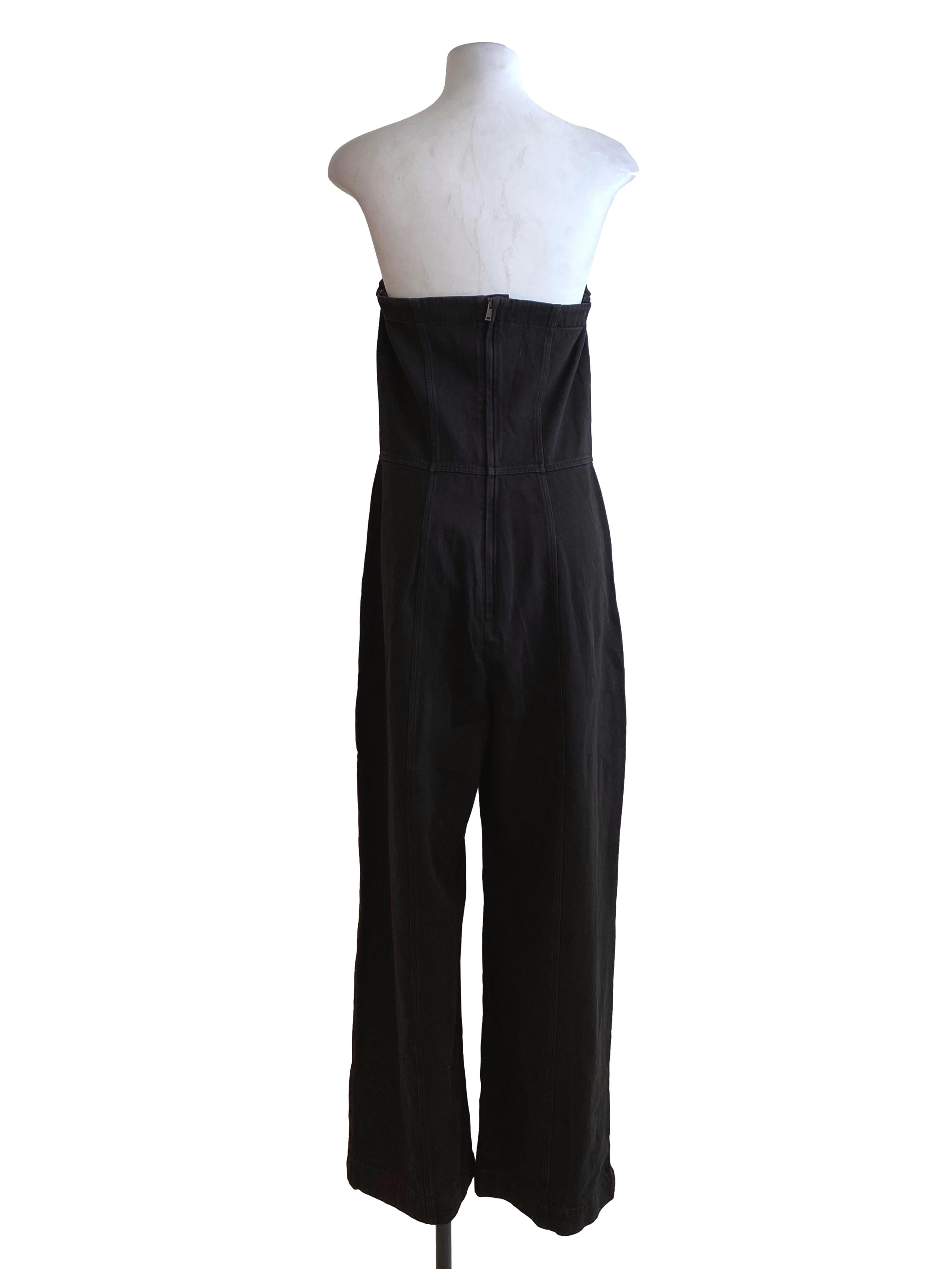 Graphite Denim Black Strapless Jumpsuit