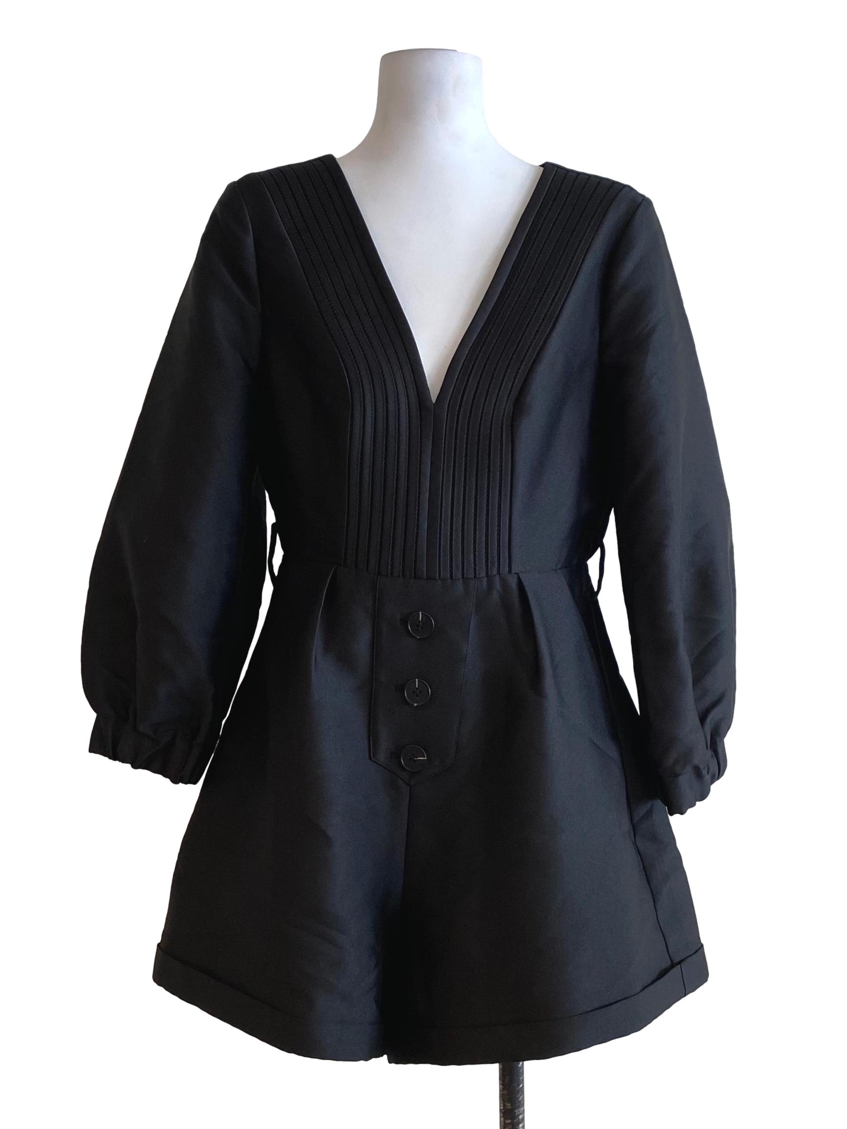 Sable Black V-Neck Dress