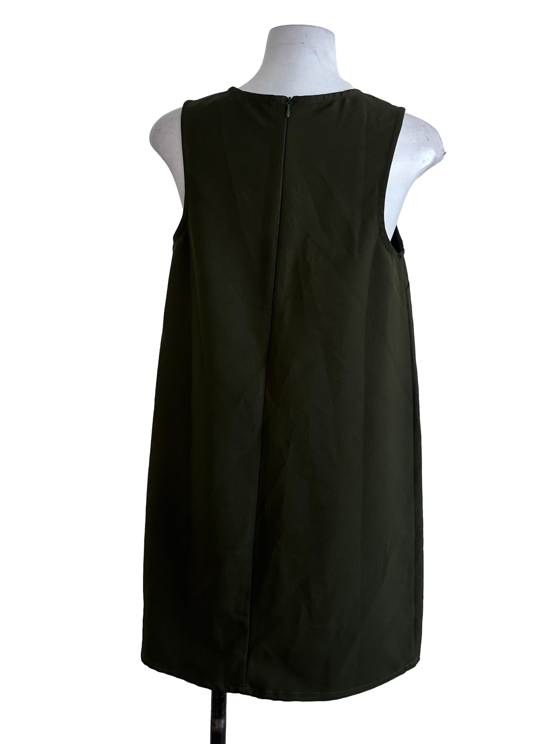 Olive Green Plain Tunic Dress