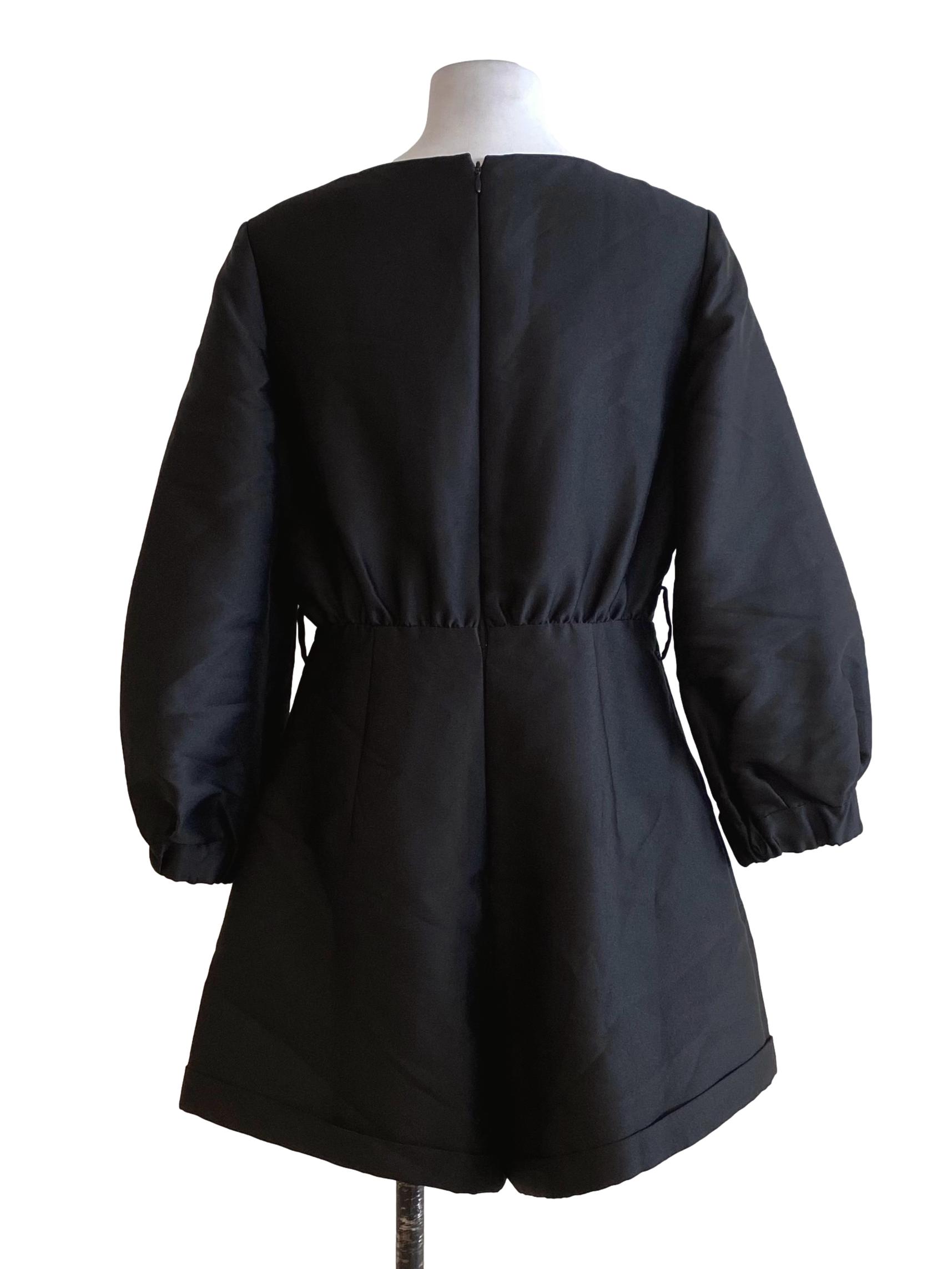 Sable Black V-Neck Dress