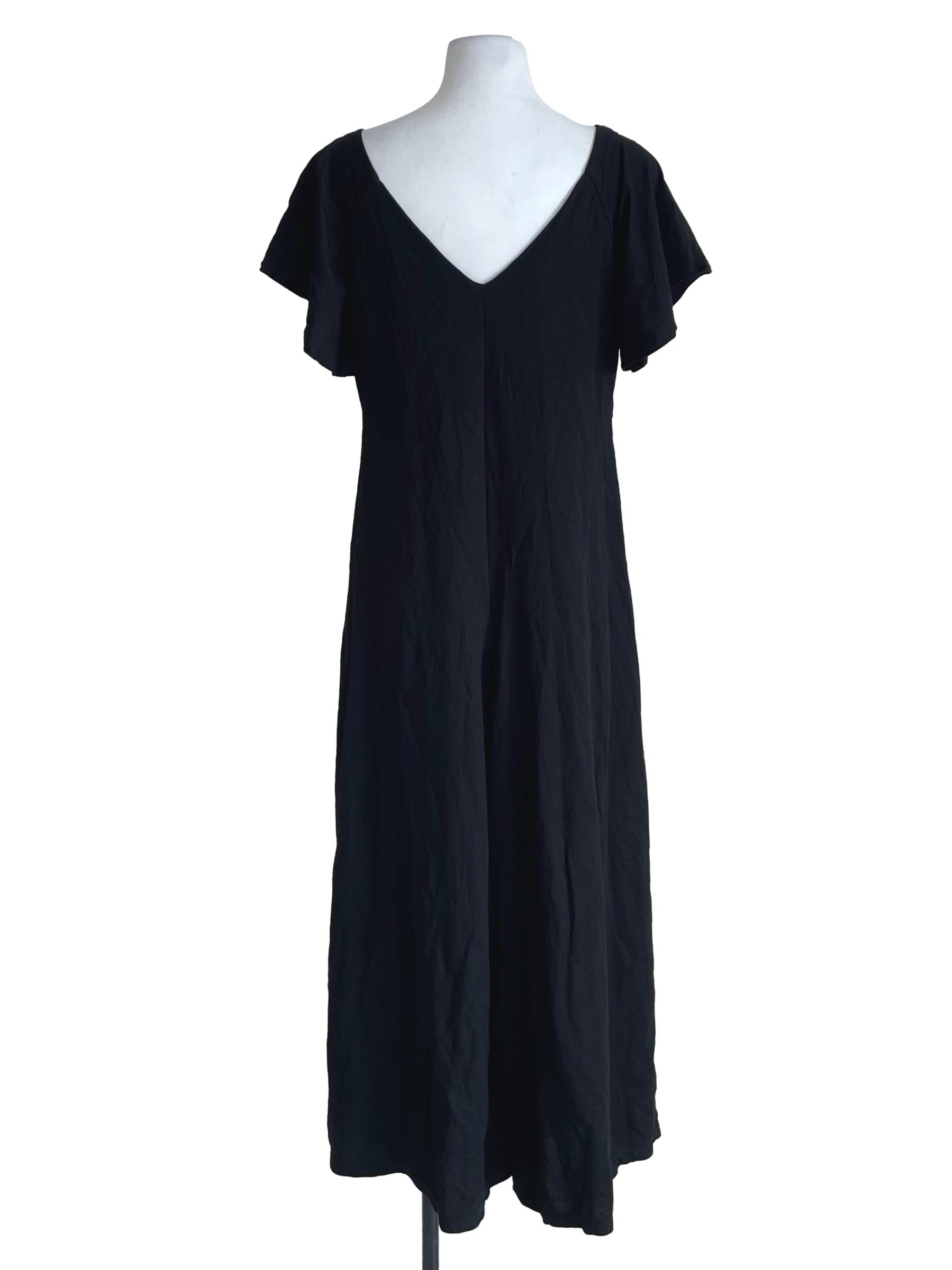 Black Front Knot Short Sleeves Jumpsuit